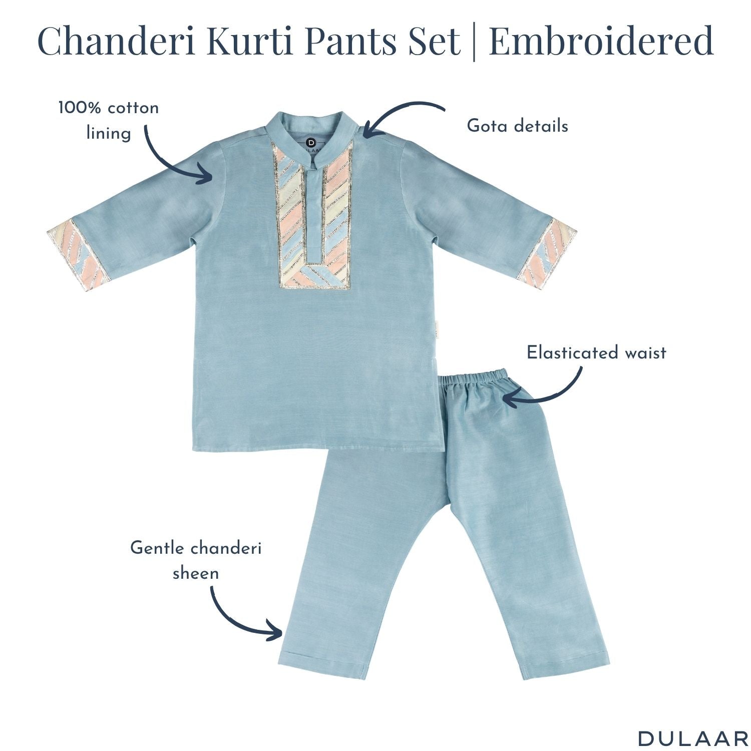 Chanderi Kurta Pyjama Set (Gota Work)