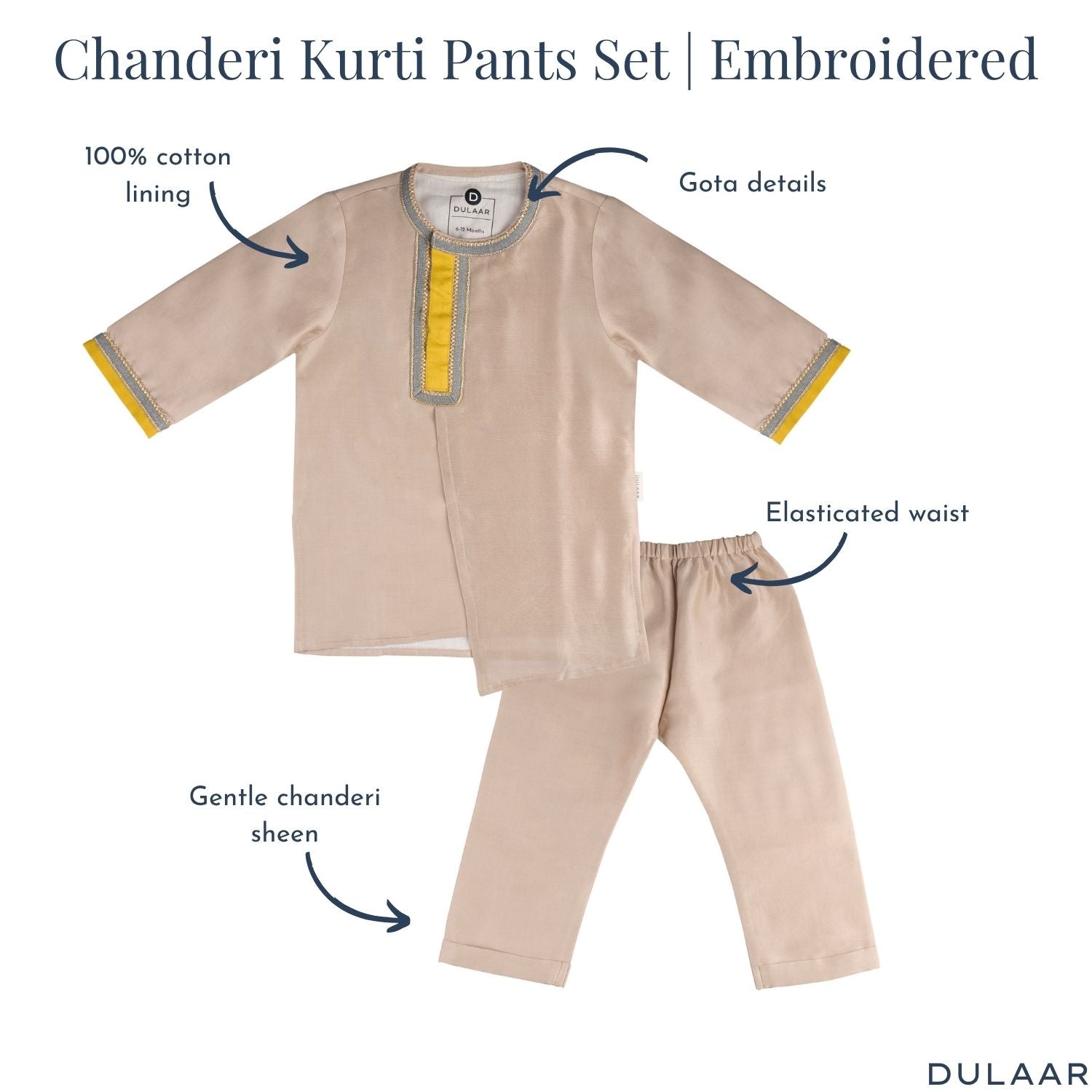 Chanderi Kurta Pyjama Set (Gota Work)