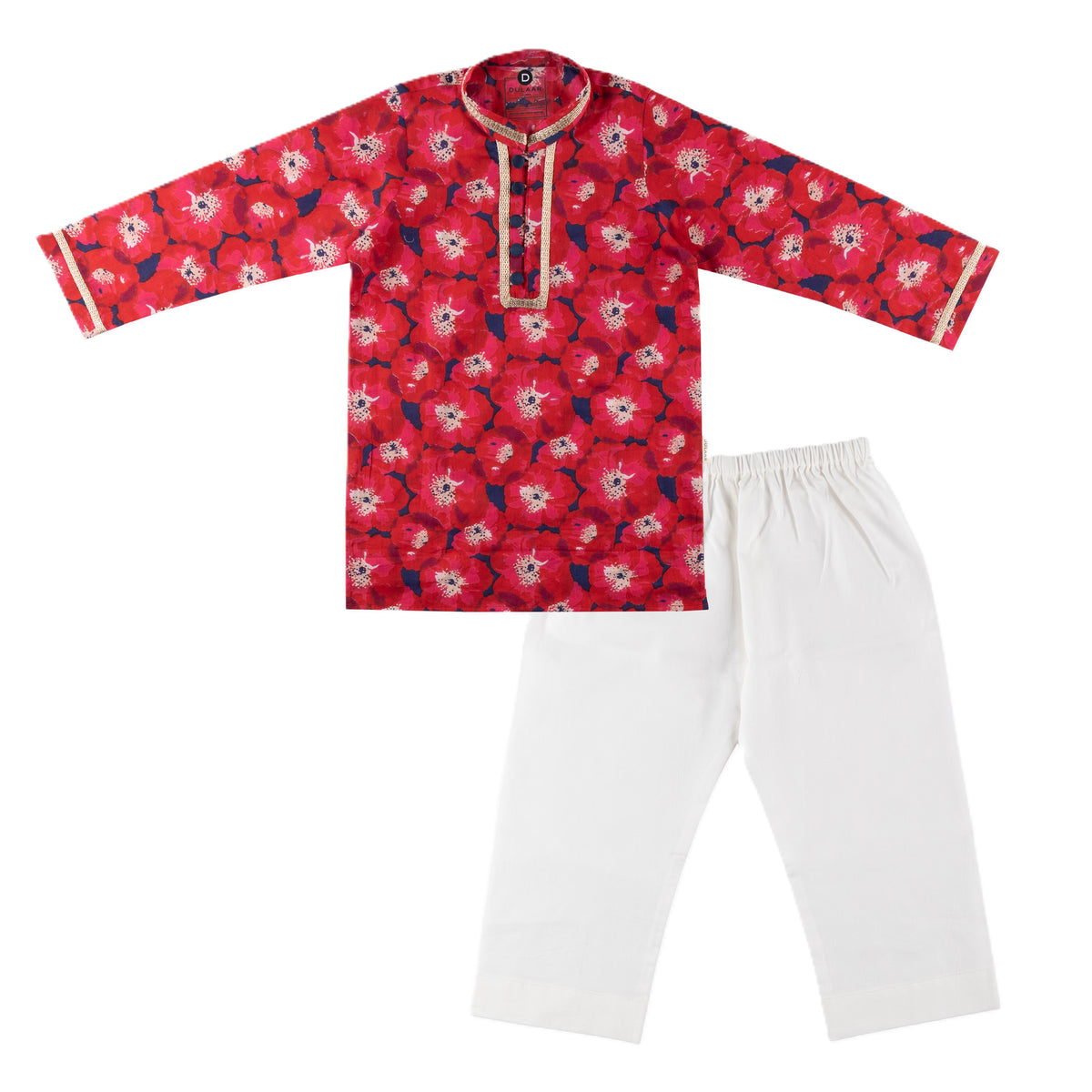 Cotton Kurta Pyjama Set (Gota Work)