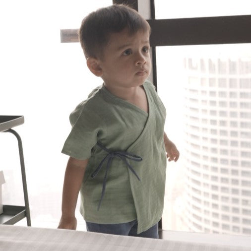 Organic Muslin Angrakha & Shorts Set