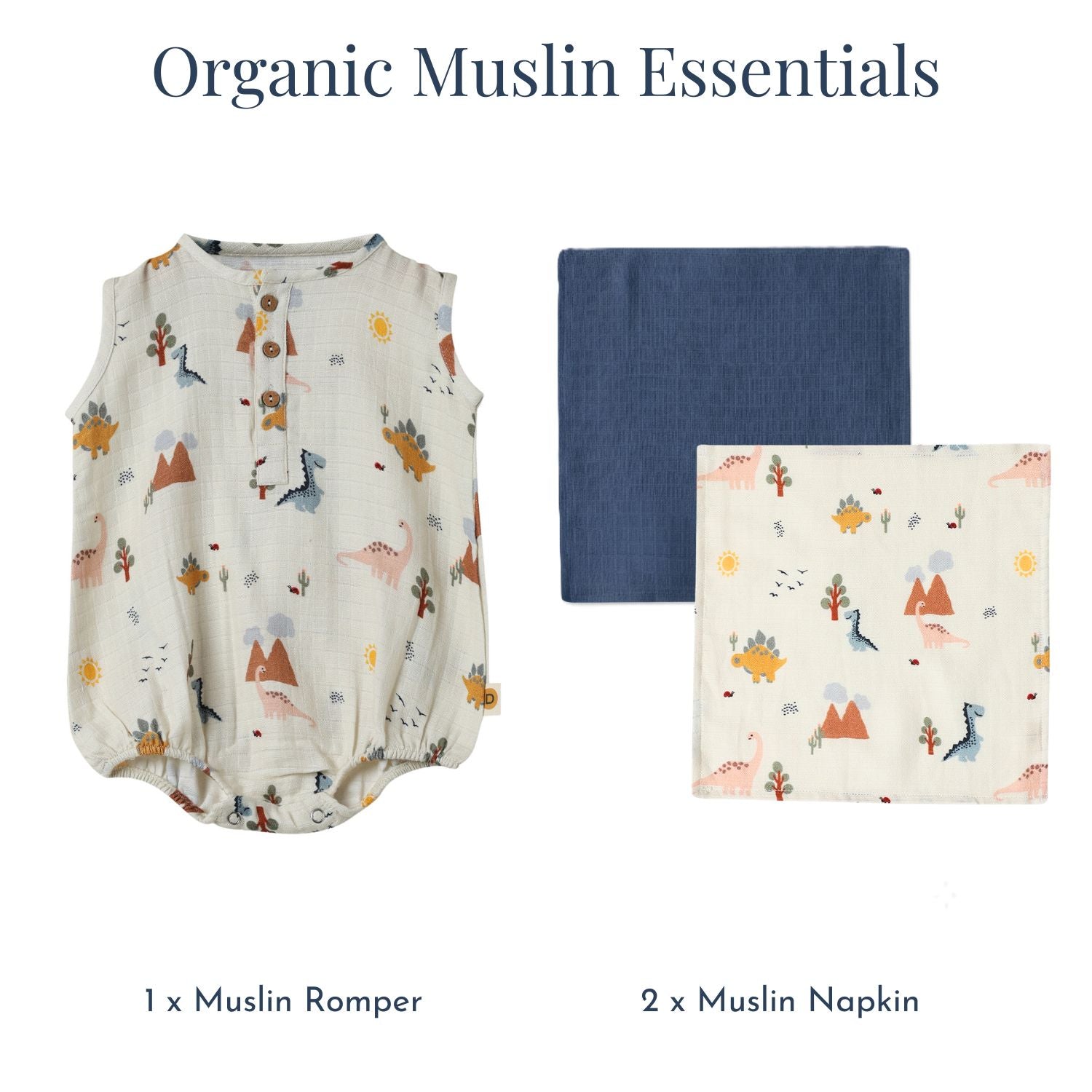 Organic Muslin Essentials (Set of 3)