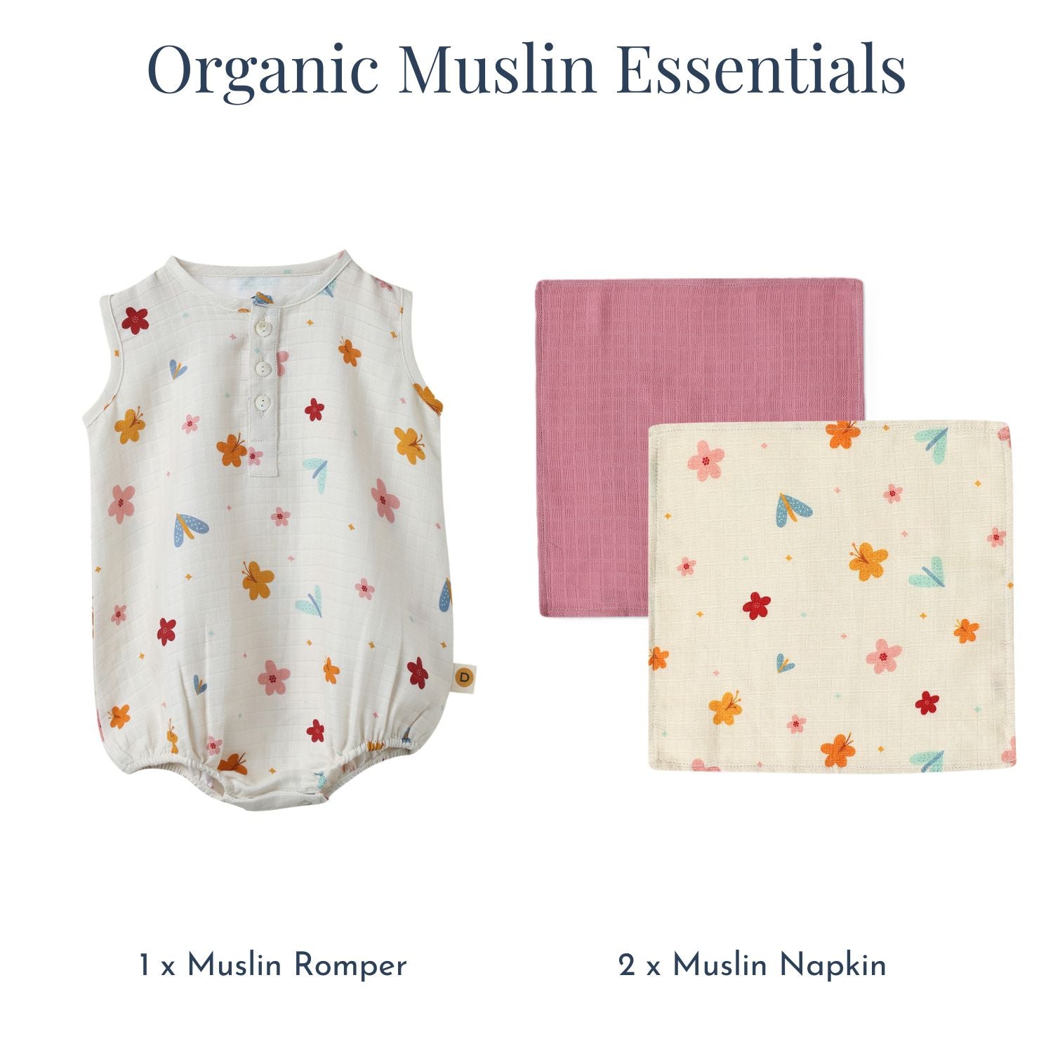 Organic Muslin Essentials (Set of 3)