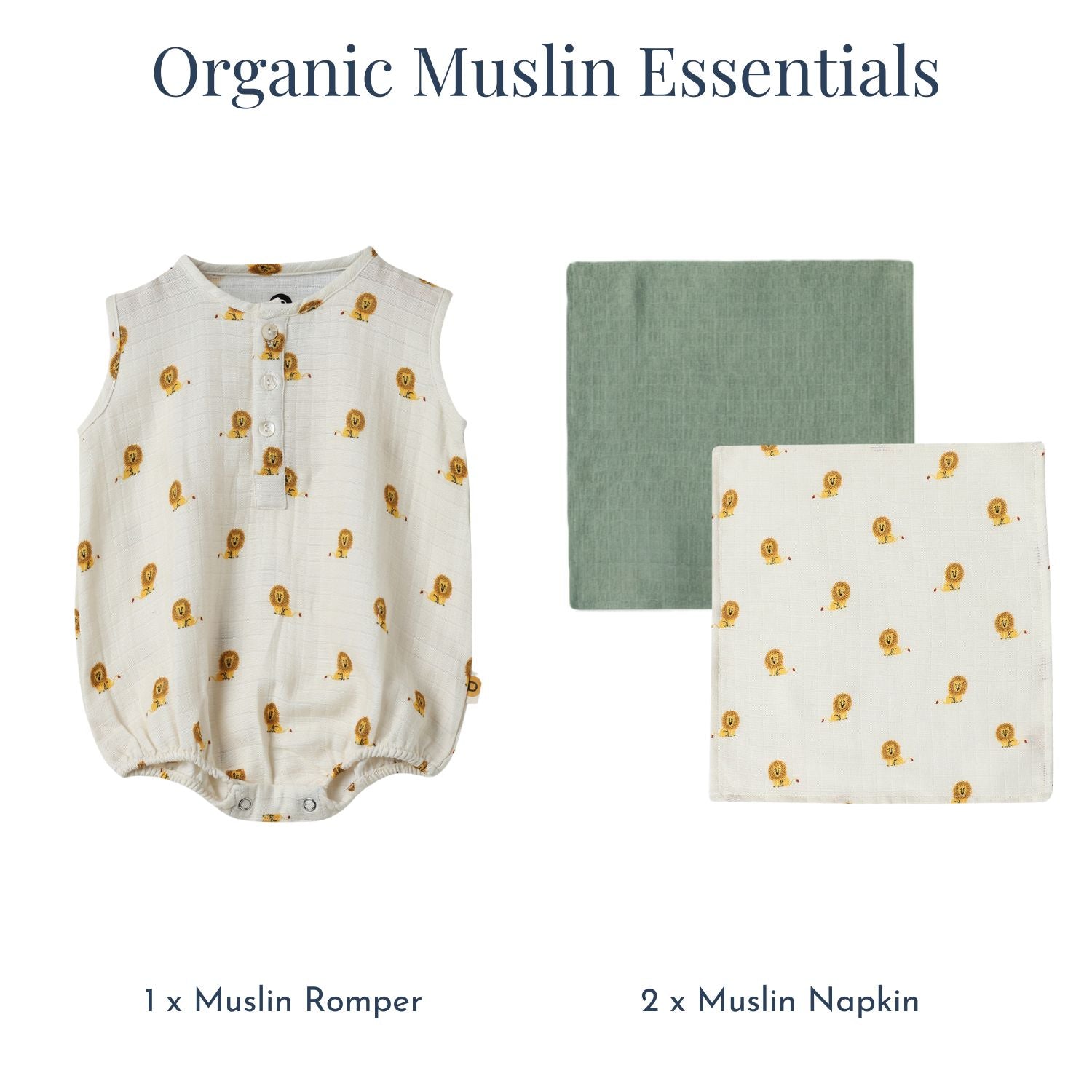 Organic Muslin Essentials (Set of 3)