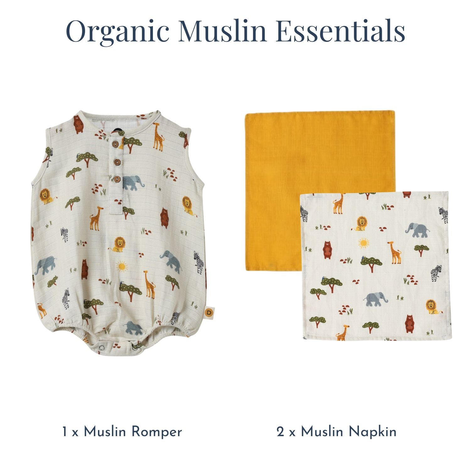 Organic Muslin Essentials (Set of 3)