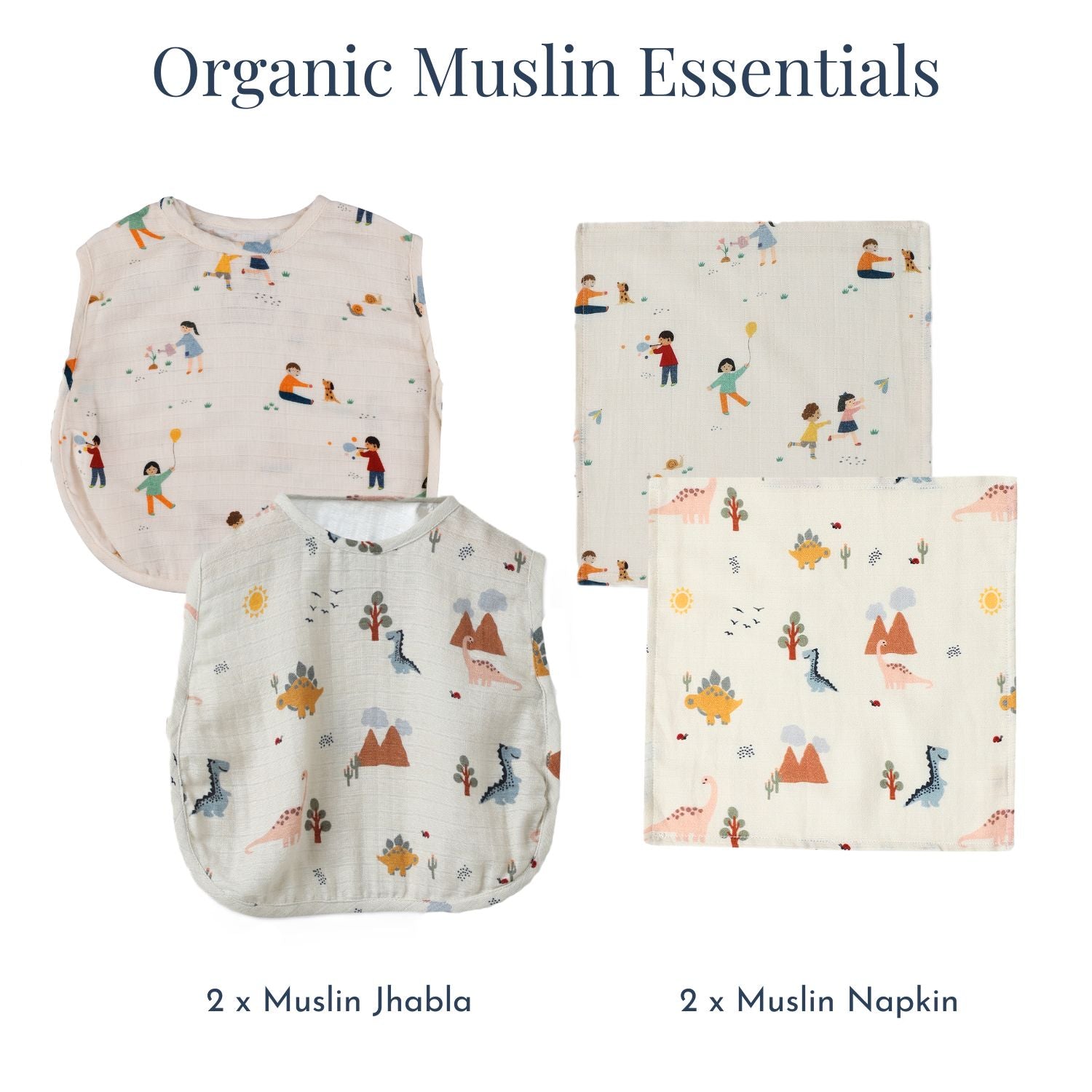 Organic Muslin Essentials (Set of 4)