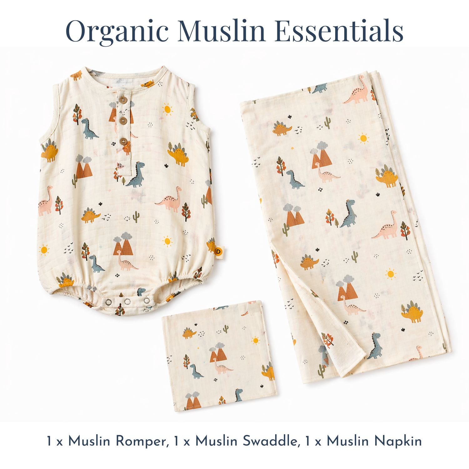 Organic Muslin Essentials (Set of 3)