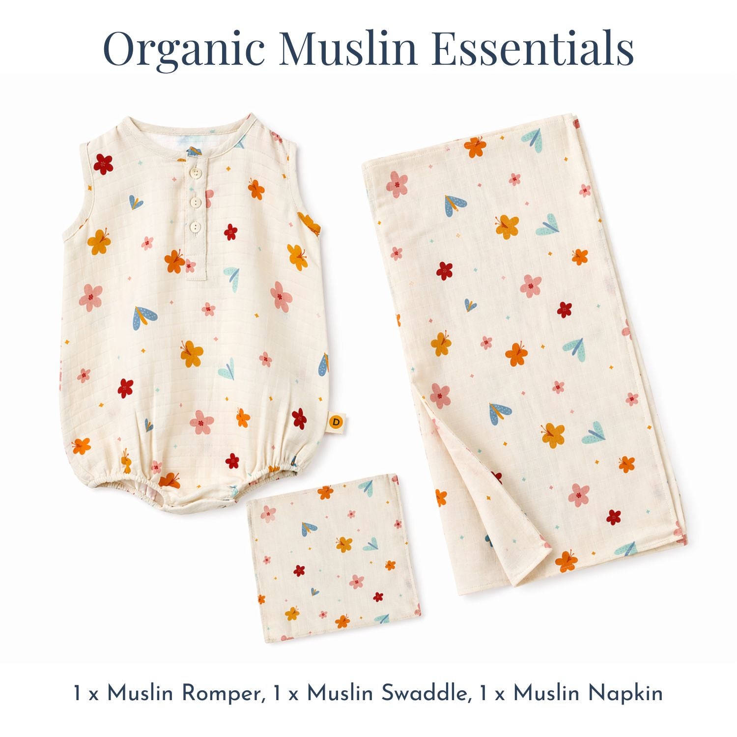 Organic Muslin Essentials (Set of 3)