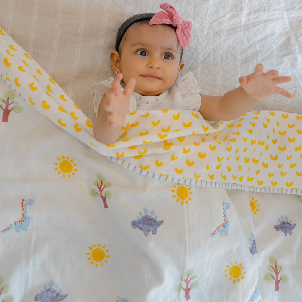 Mulmul Muslin Dohar Hand-Block Printed