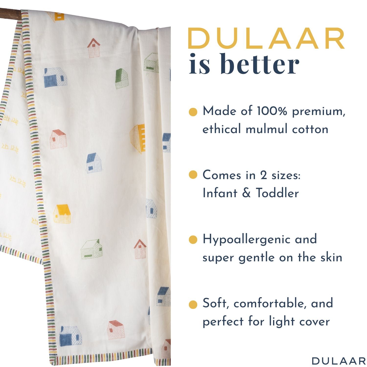 Mulmul Muslin Dohar | Hand-Block Printed