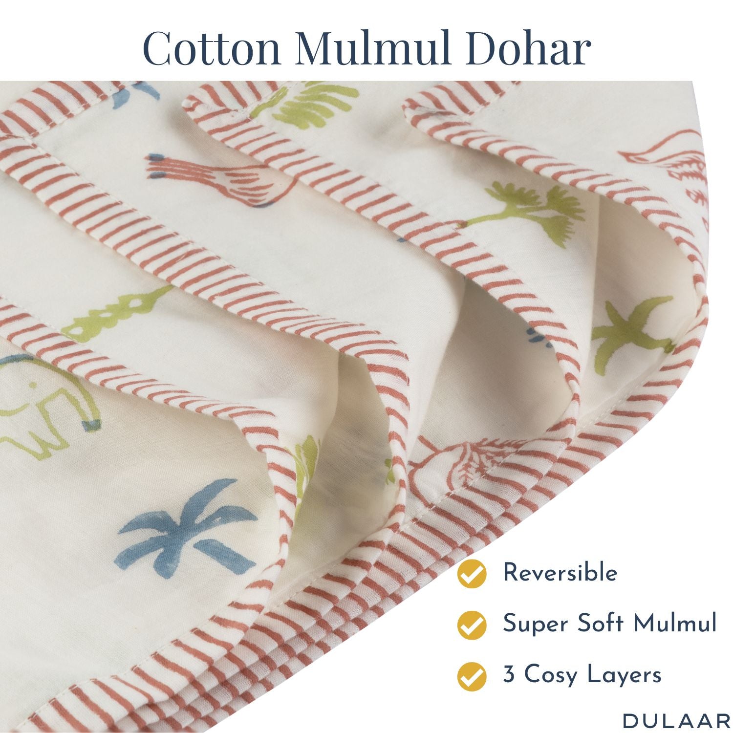 Mulmul Muslin Dohar | Hand-Block Printed