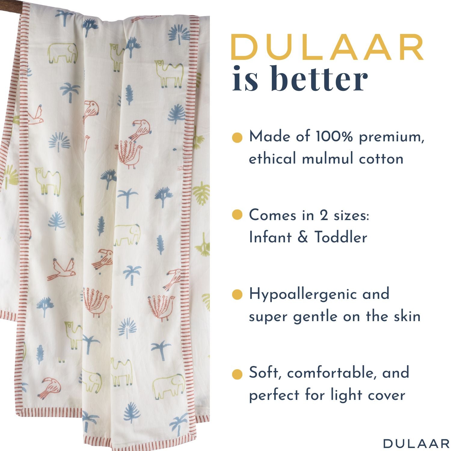 Mulmul Muslin Dohar | Hand-Block Printed