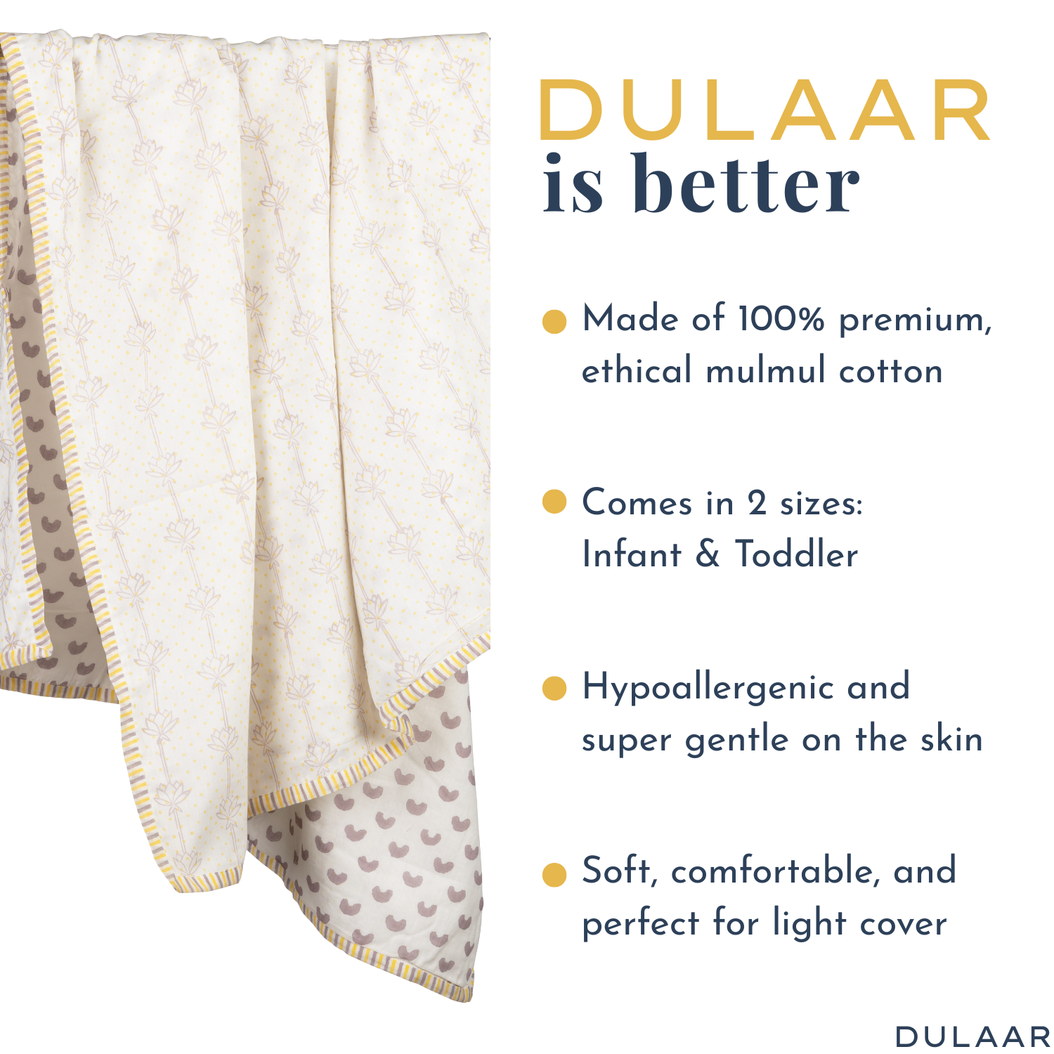 Mulmul Muslin Dohar | Hand-Block Printed