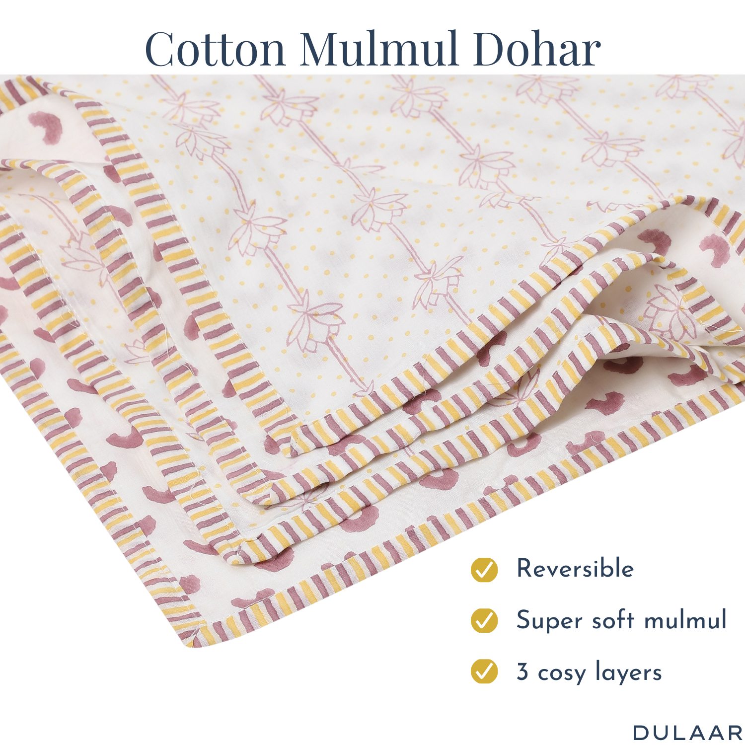 Mulmul Muslin Dohar | Hand-Block Printed
