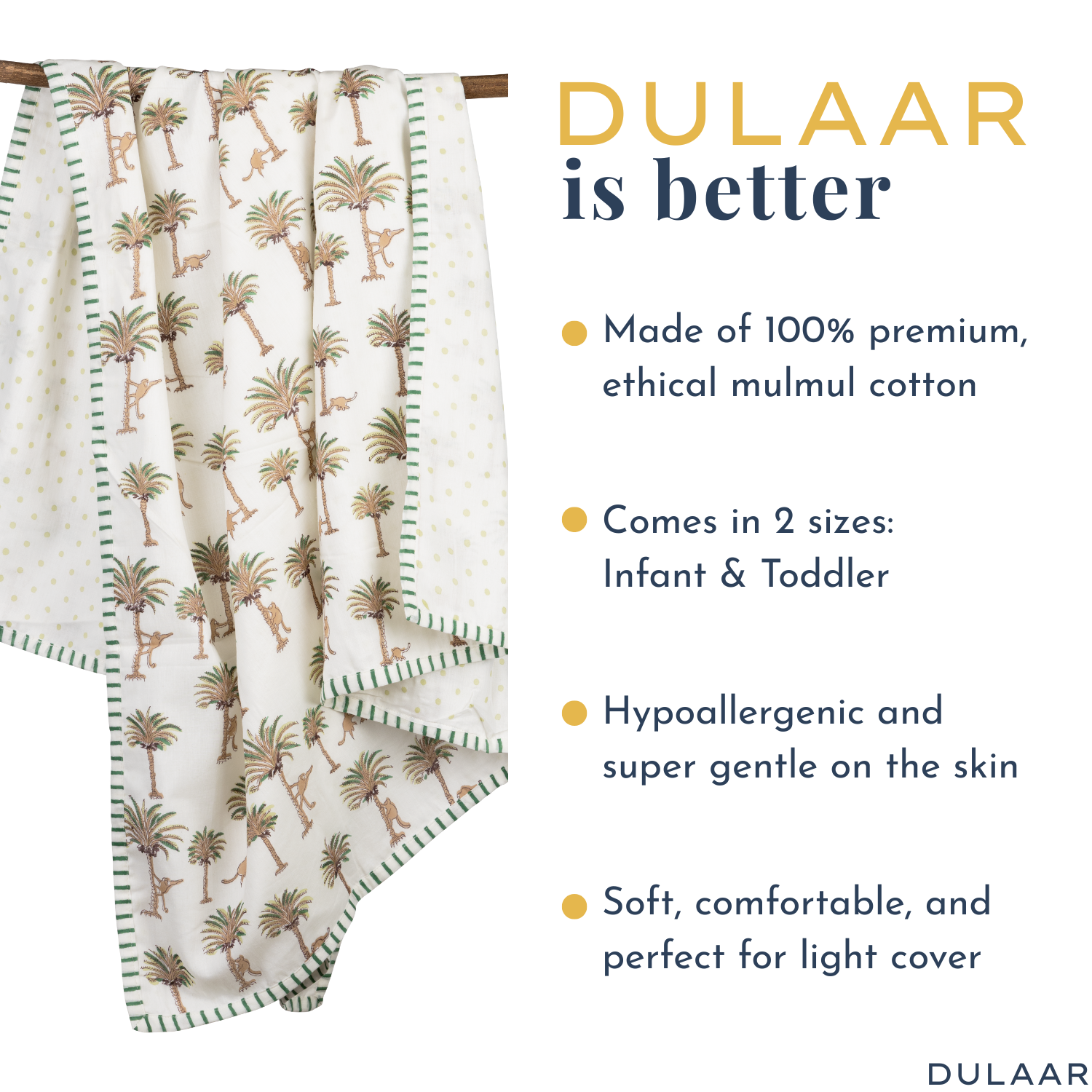 Mulmul Muslin Dohar | Hand-Block Printed