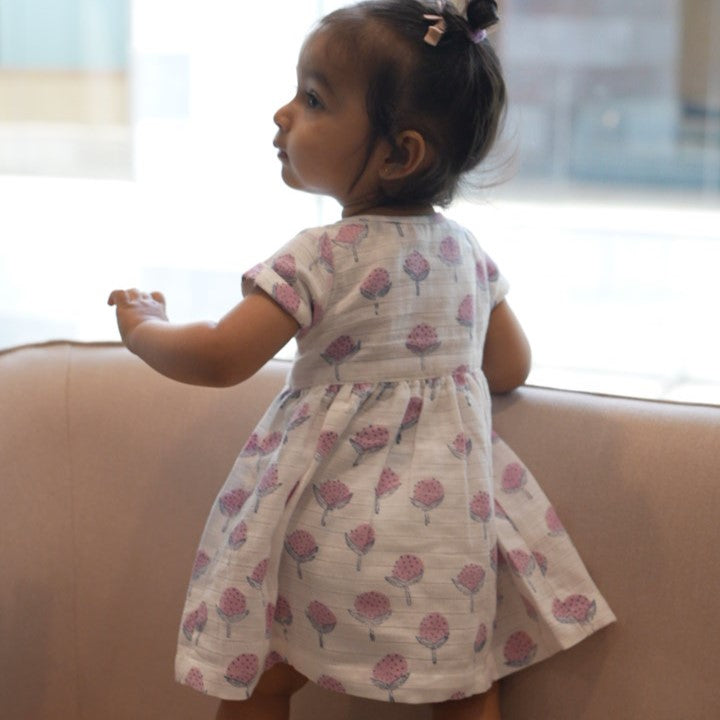 Organic Muslin Dress | Hand-Block Printed