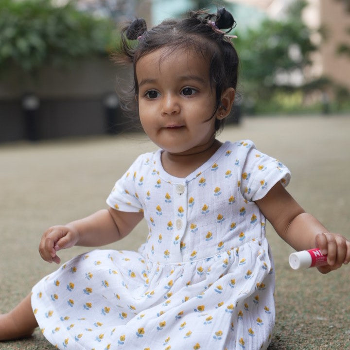 Organic Muslin Dress | Hand-Block Printed