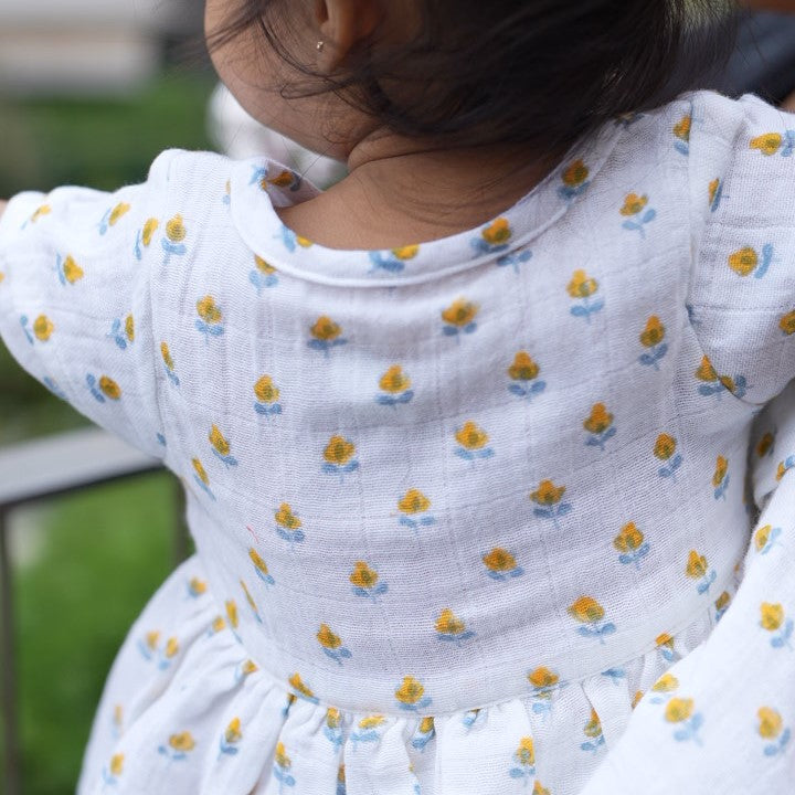 Organic Muslin Dress | Hand-Block Printed