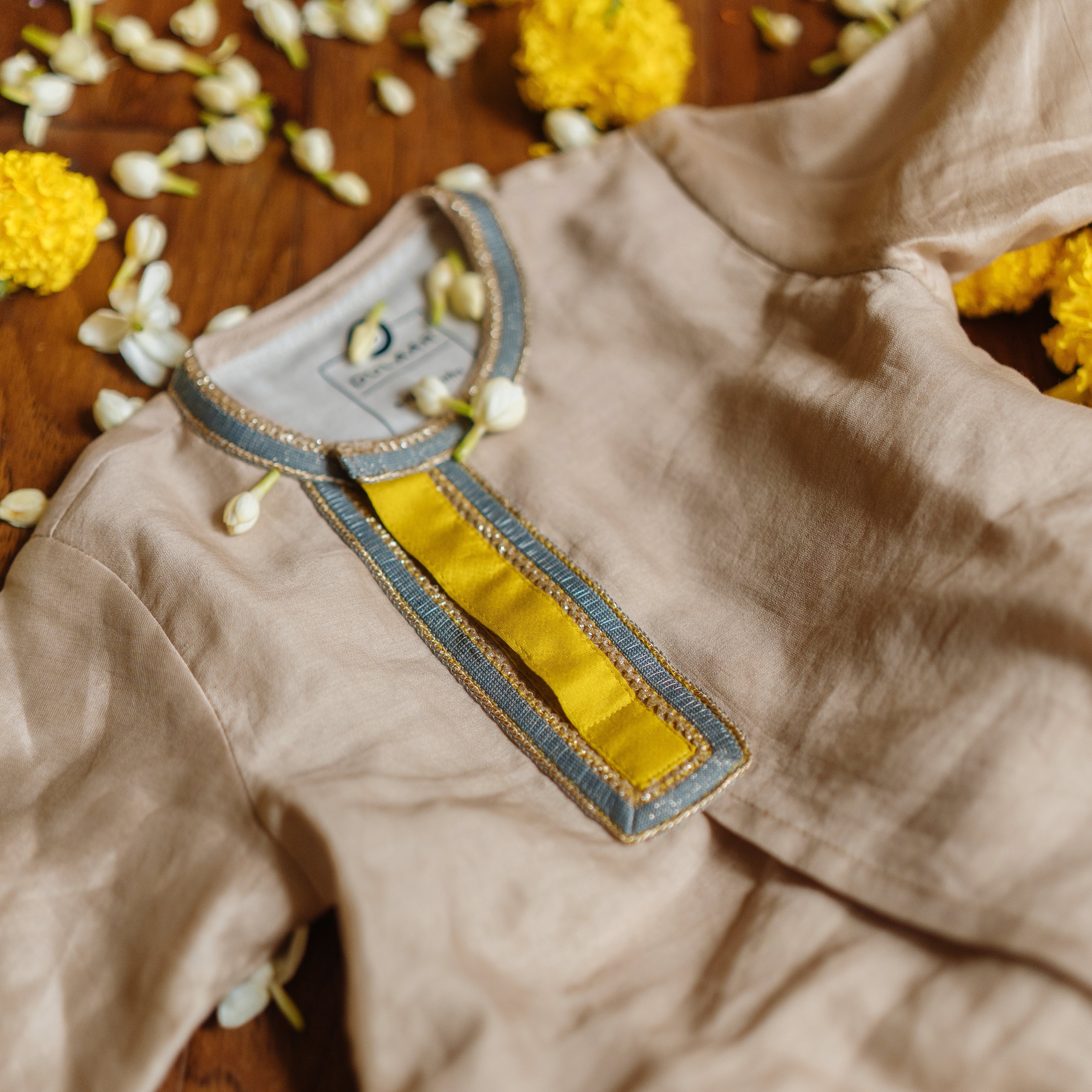 Chanderi Kurta Pyjama Set (Gota Work)