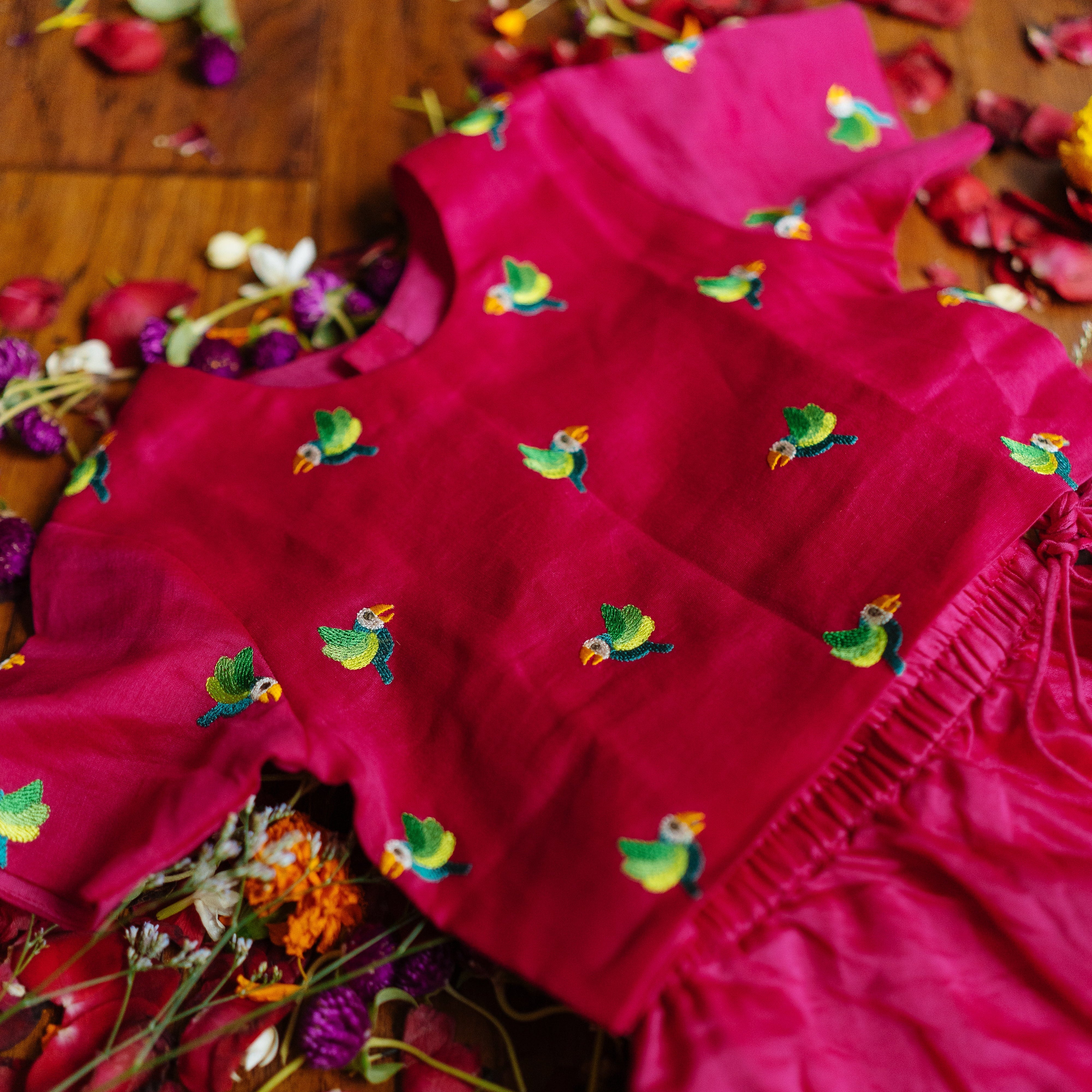 Chanderi Lehenga Set | Embroidered