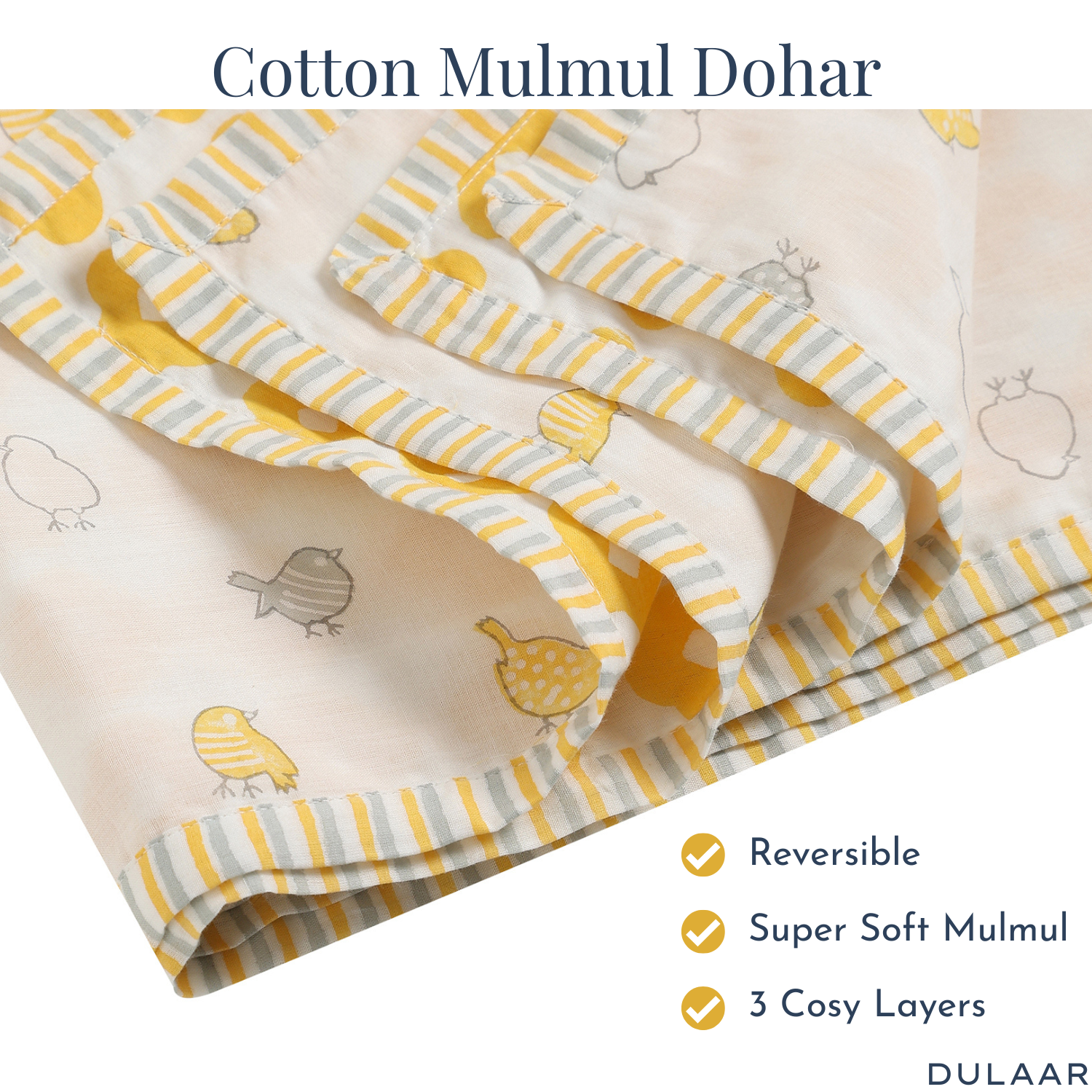 Mulmul Muslin Dohar | Hand-Block Printed