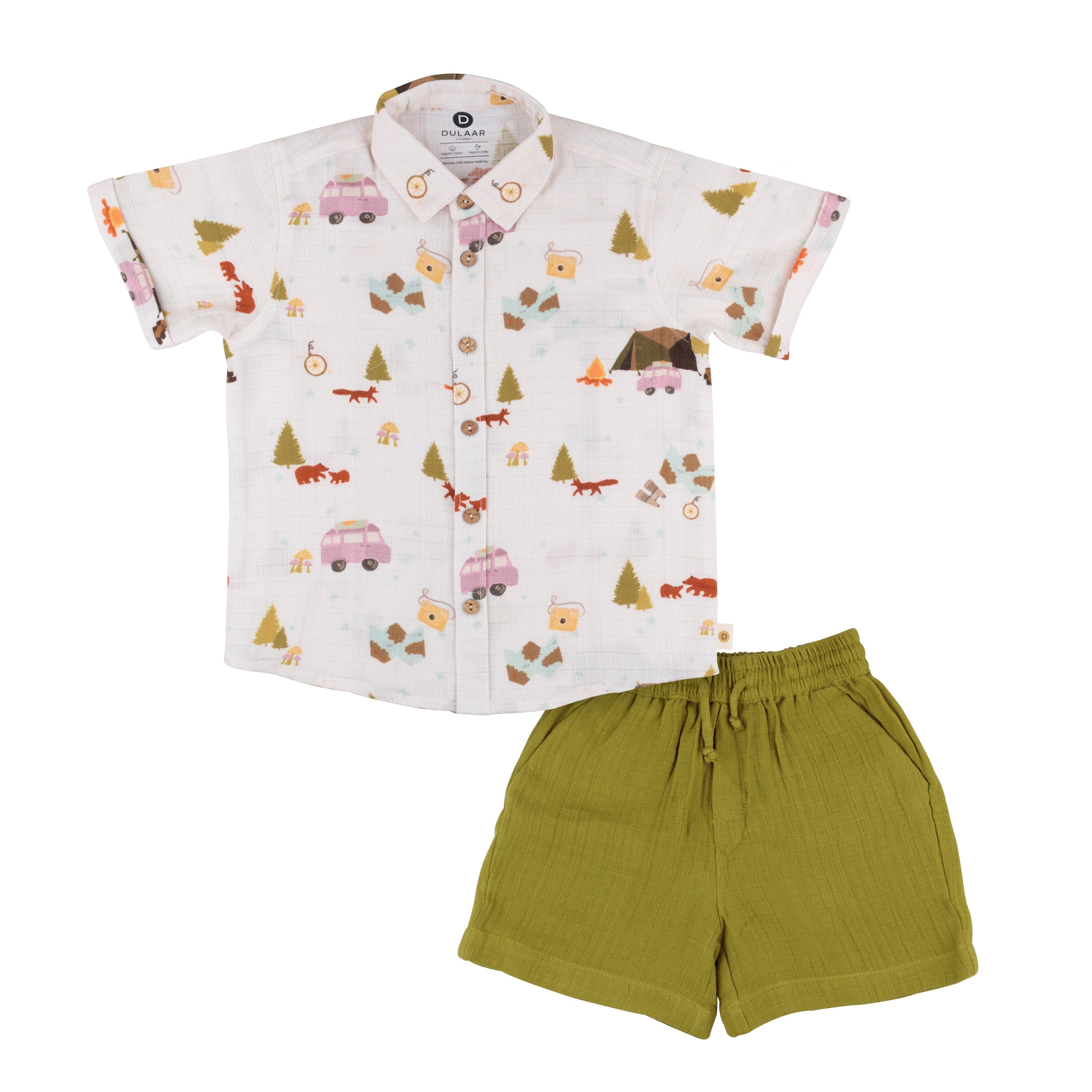 Organic Muslin Shirt & Shorts Set