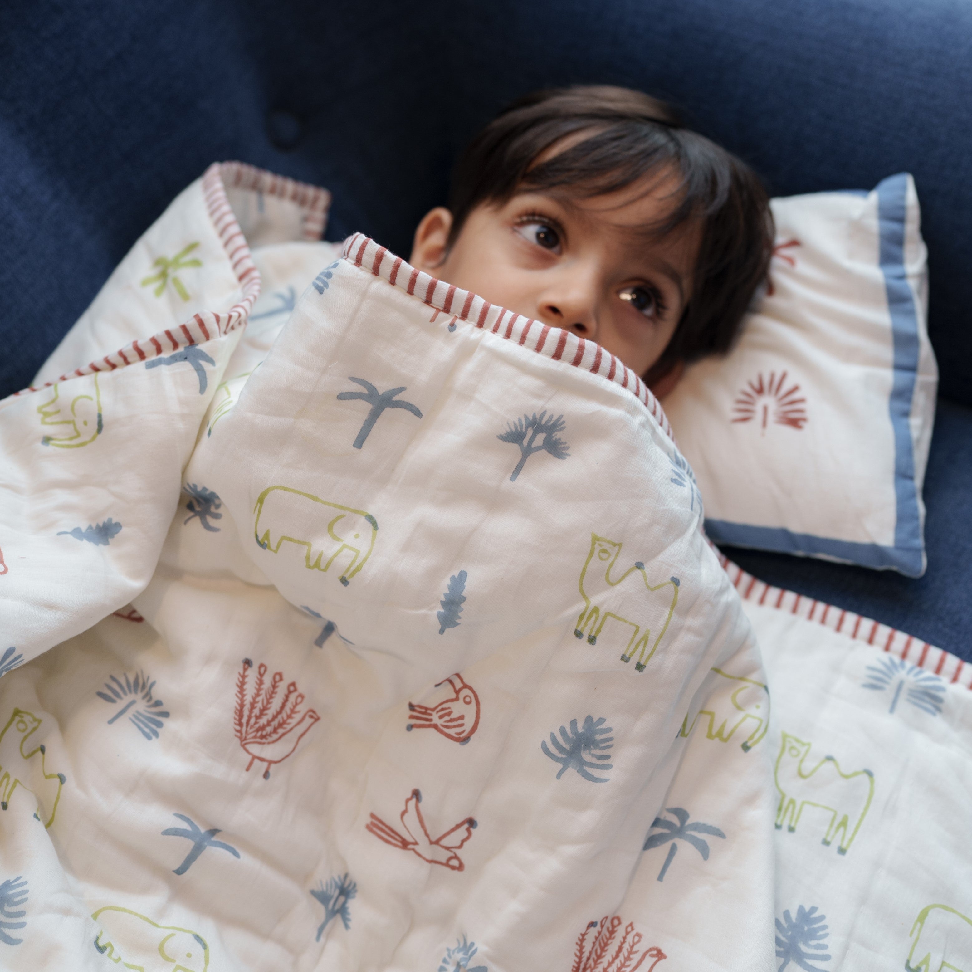 Reversible Mulmul Quilt | Hand-Block Printed