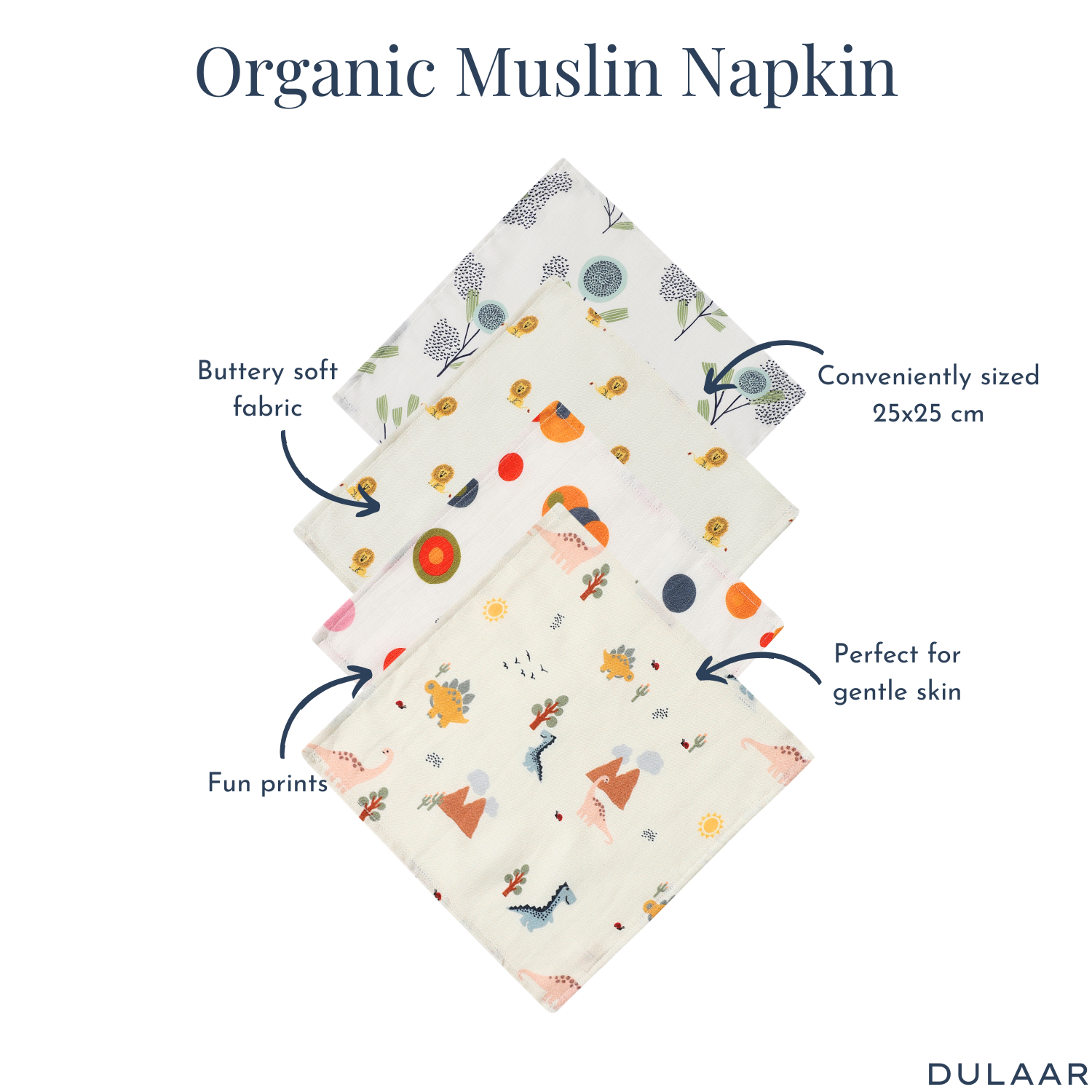Organic Muslin Face Napkin (Set of 4)