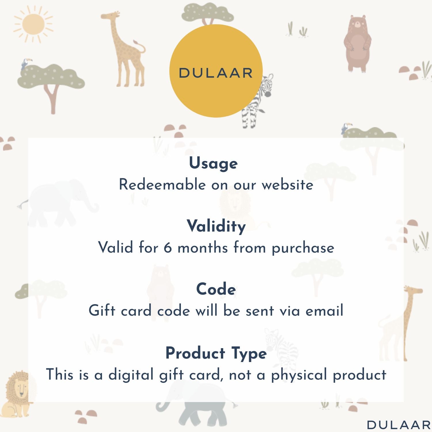DULAAR Gift Card