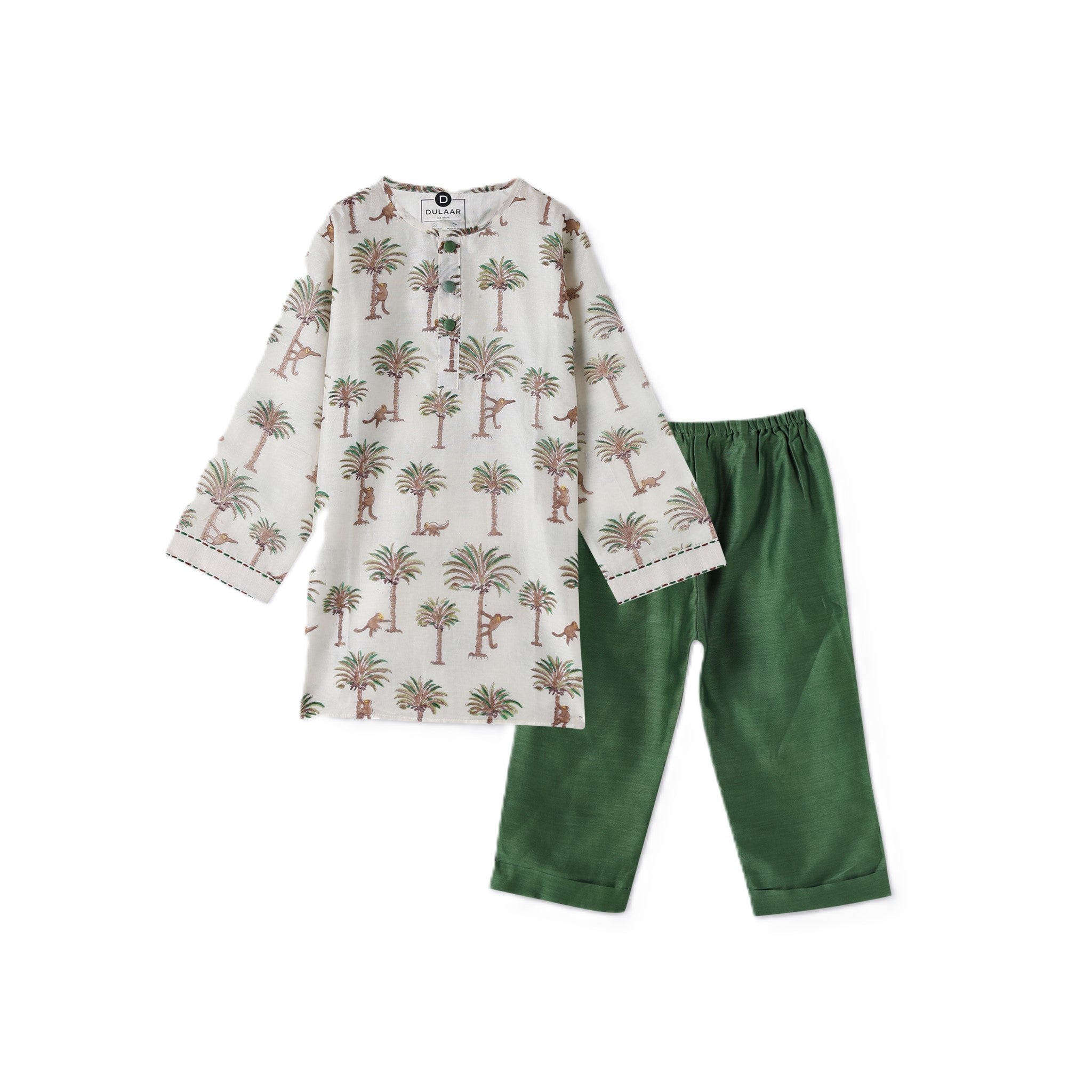 Chanderi Kurta Pyjama Set | Hand-Block Printed