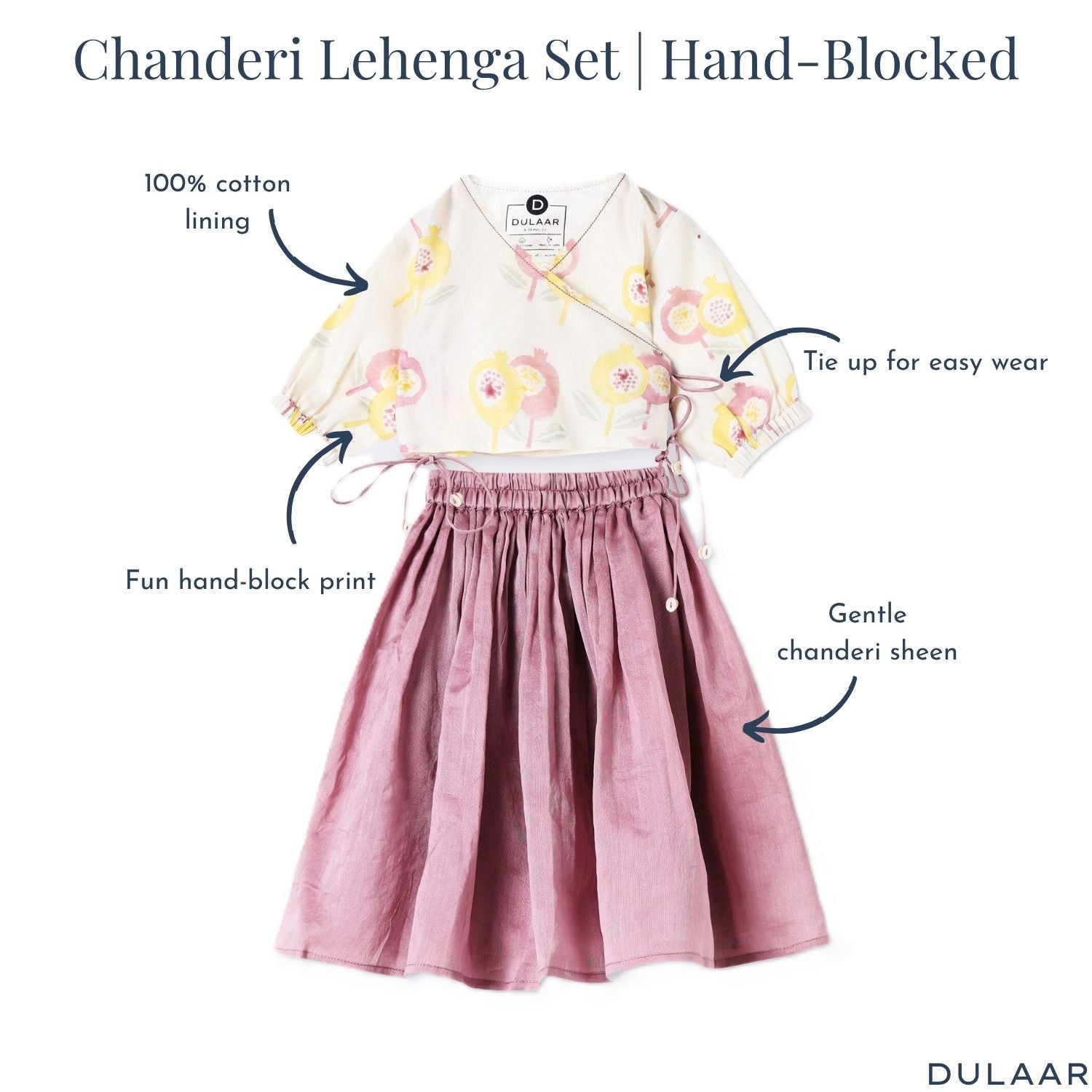 Chanderi Lehenga Set | Hand-Block Printed
