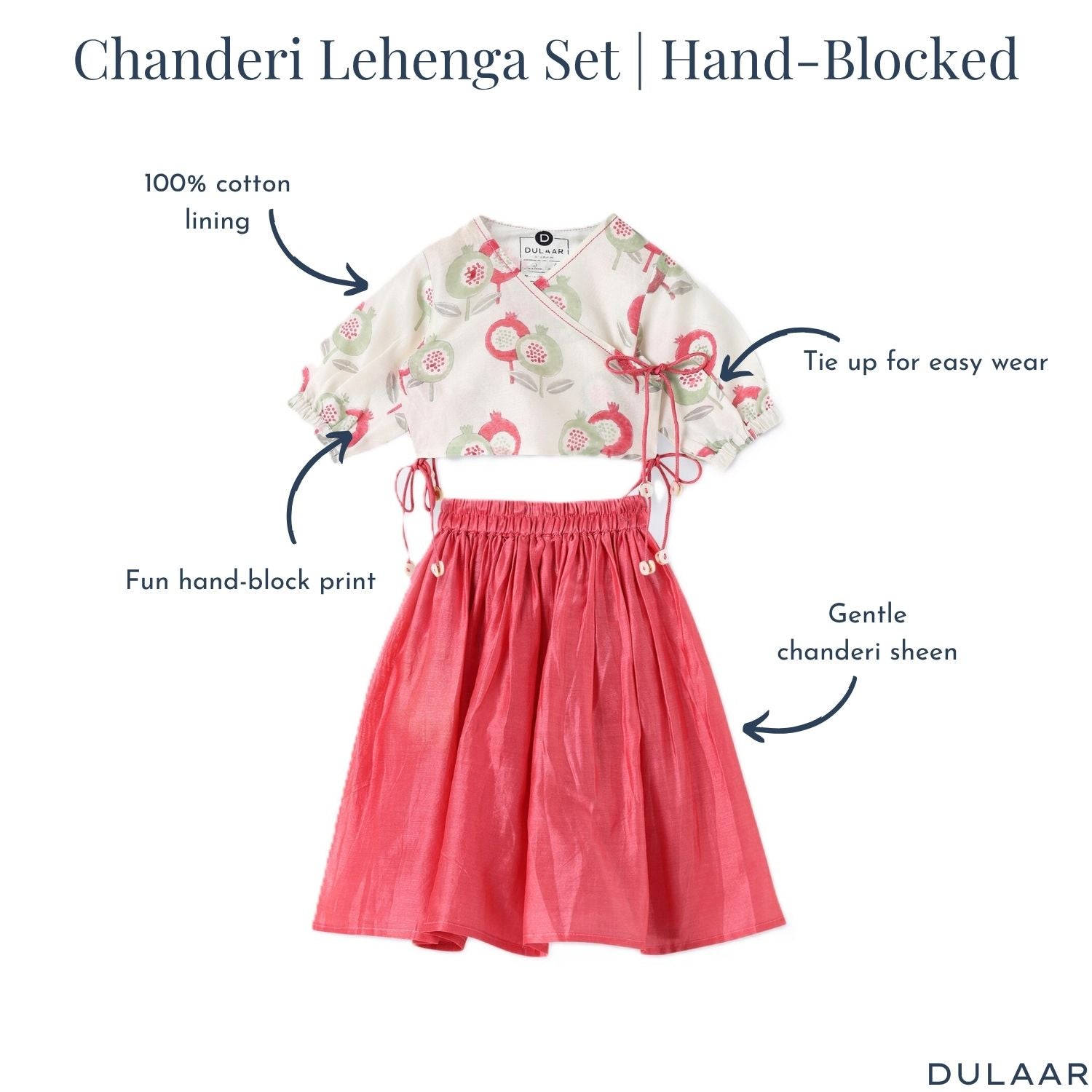 Chanderi Lehenga Set | Hand-Block Printed