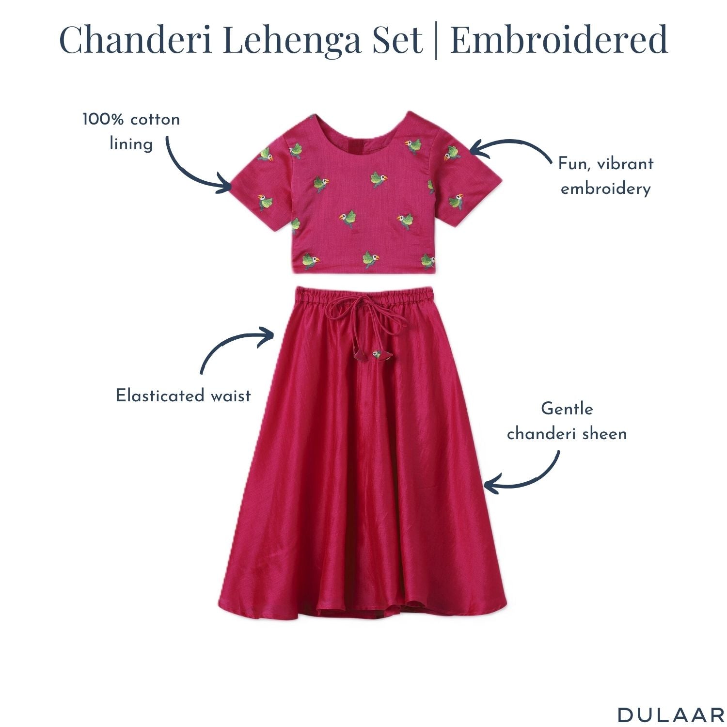 Chanderi Lehenga Set | Embroidered
