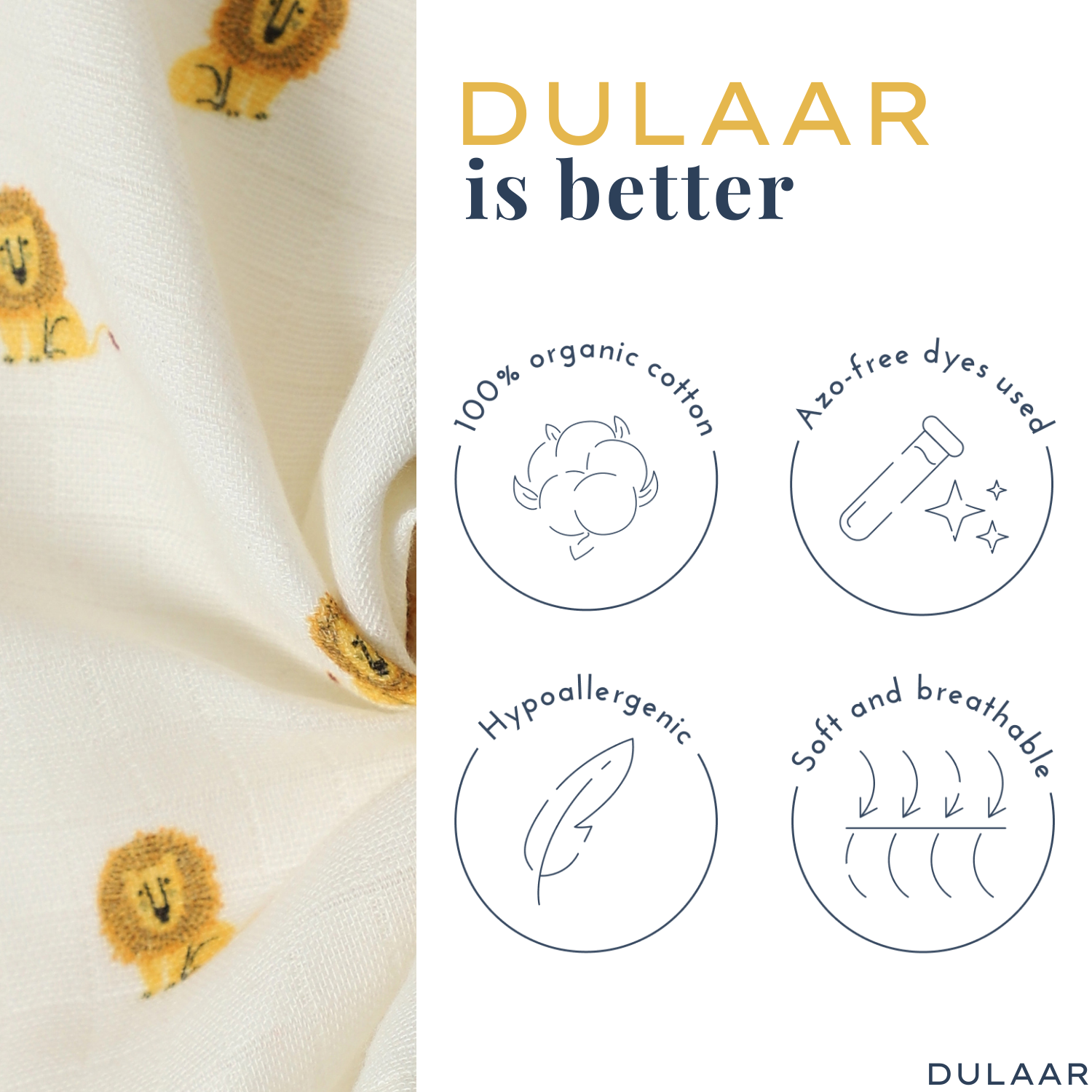 Organic Muslin Jhabla (Set of 4)