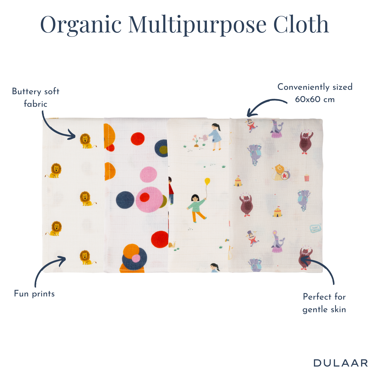 Organic Muslin Multipurpose Cloth (Set of 4)