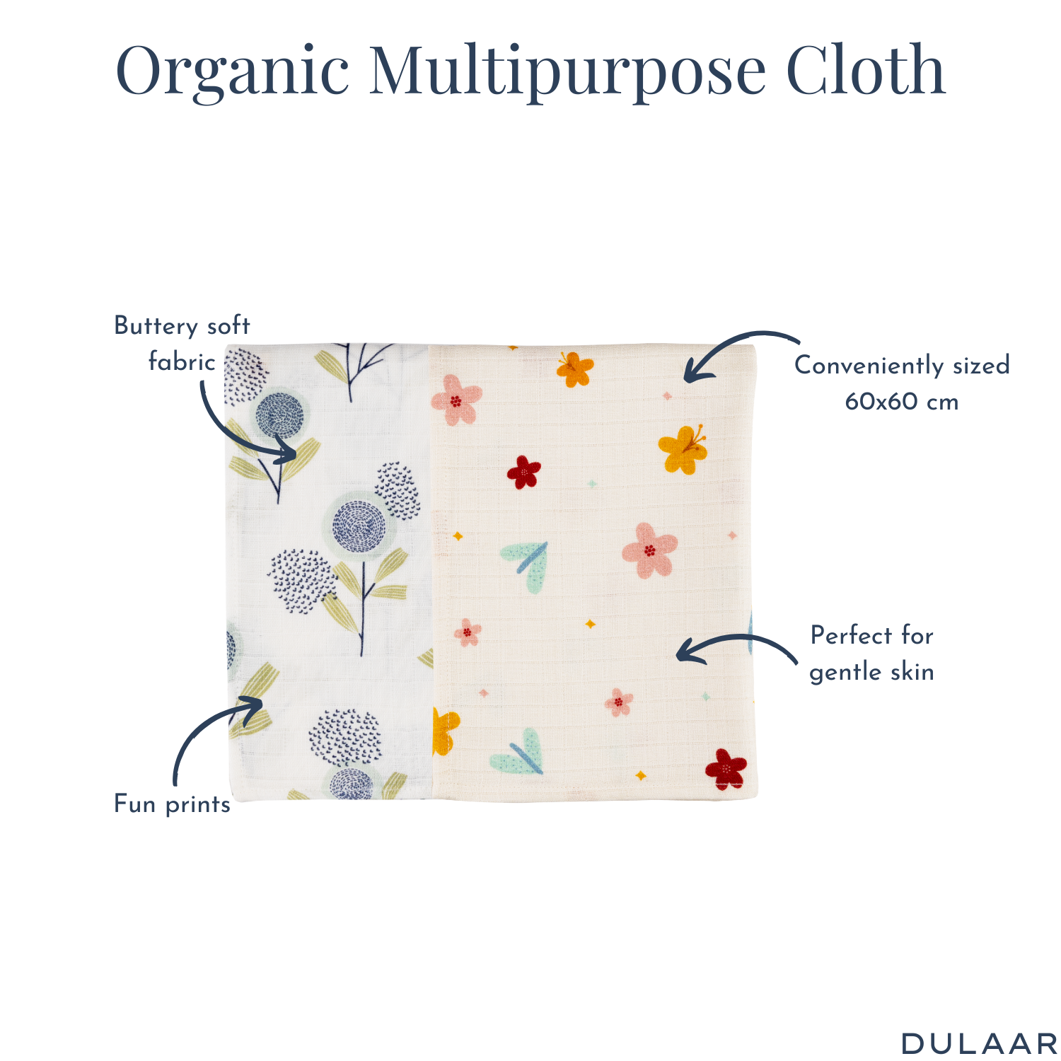 Organic Muslin Multipurpose Cloth (Set of 2)