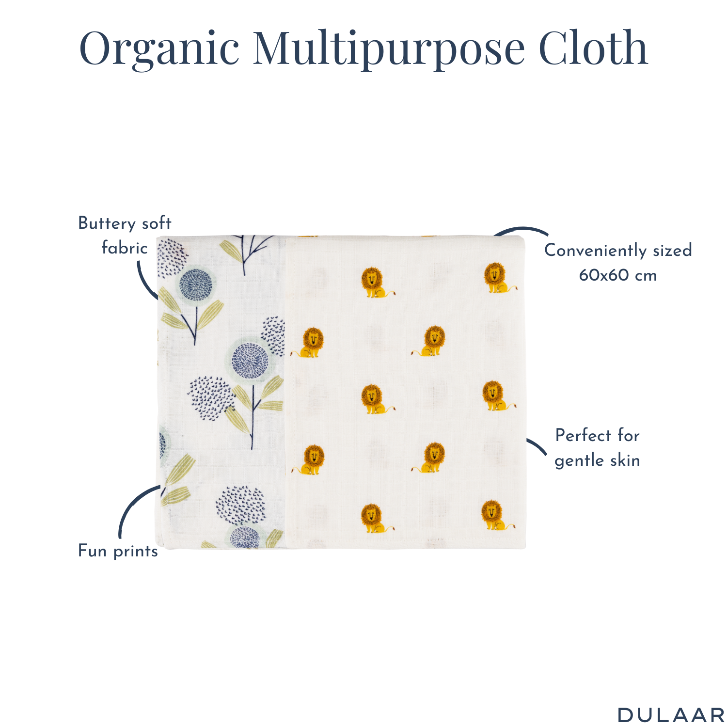 Organic Muslin Multipurpose Cloth (Set of 2)