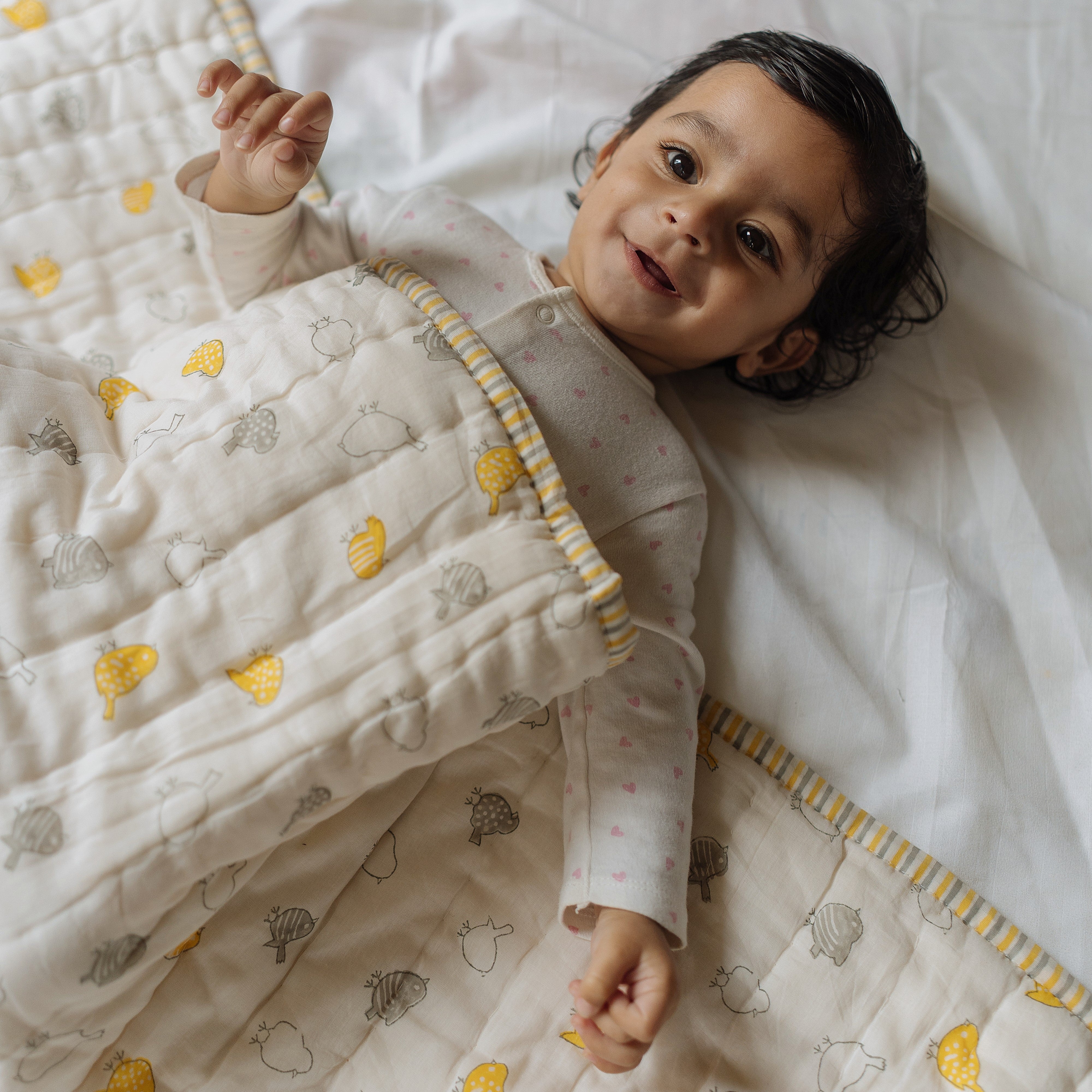 Mulmul Dohar & Quilt | Hand-Block Printed