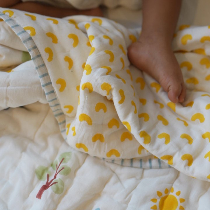 Reversible Mulmul Quilt | Hand-Block Printed