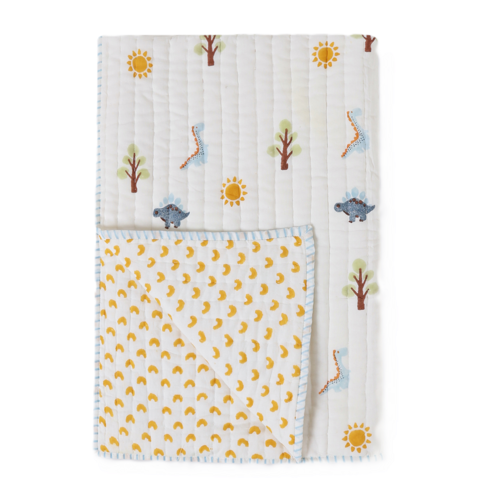 Reversible Mulmul Quilt | Hand-Block Printed