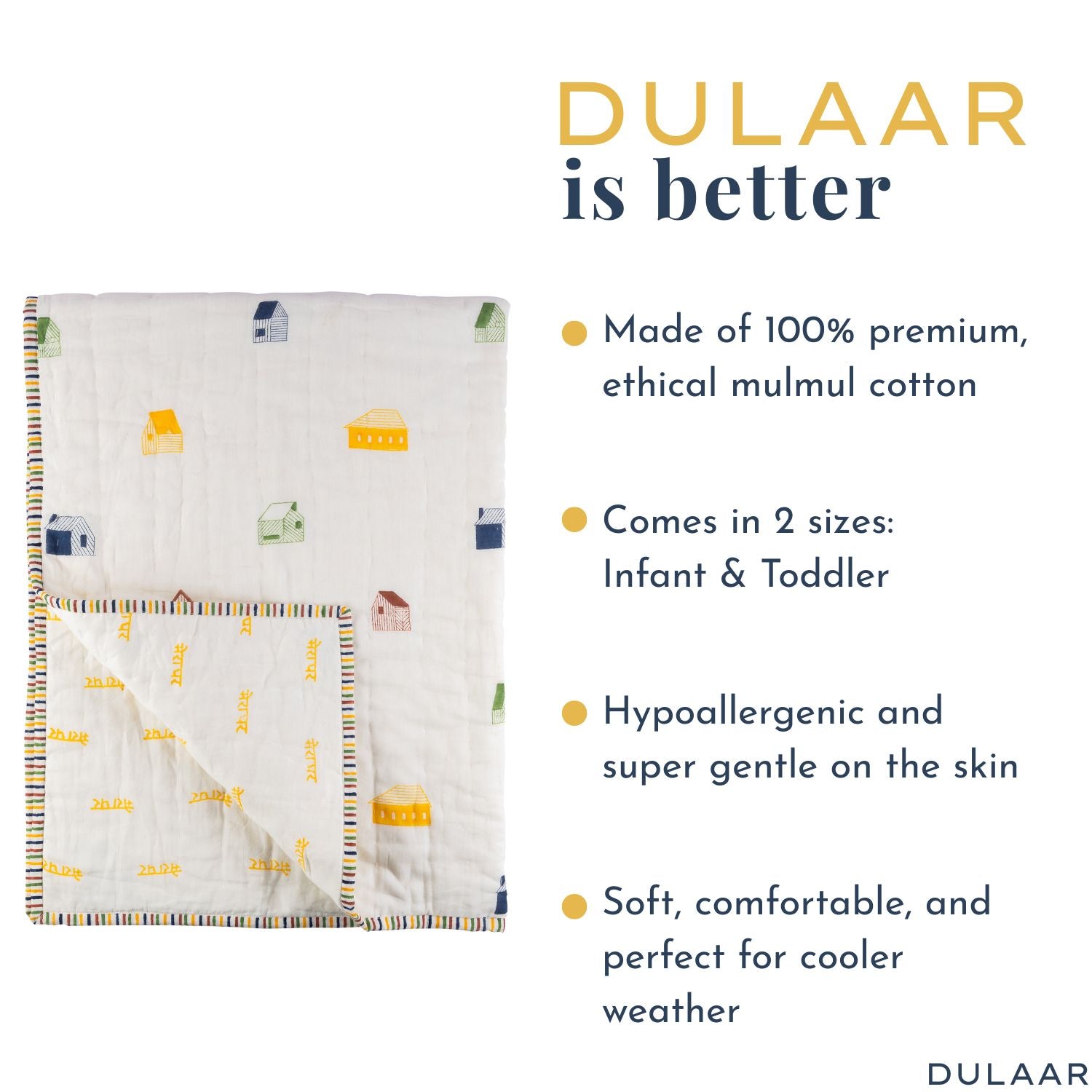 Reversible Mulmul Quilt | Hand-Block Printed