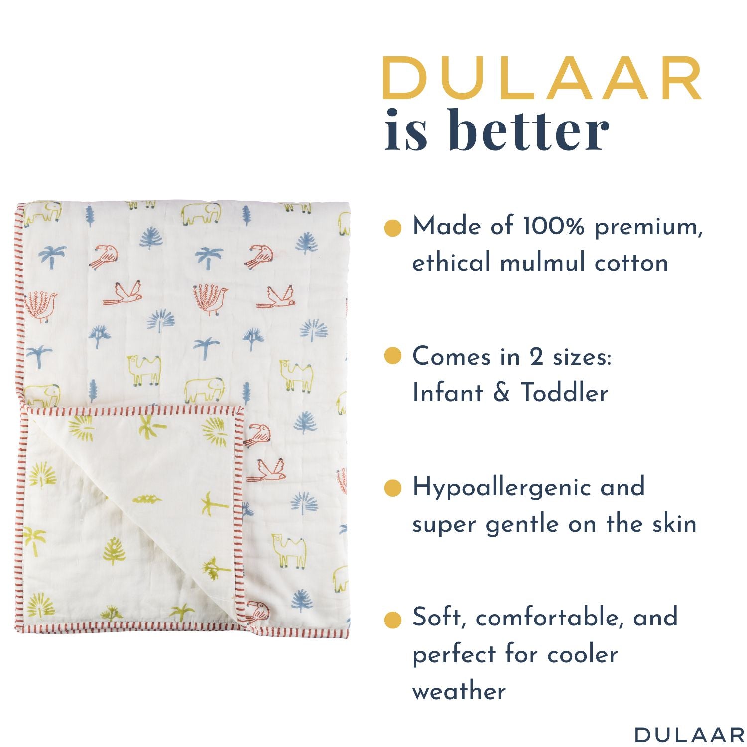 Reversible Mulmul Quilt | Hand-Block Printed