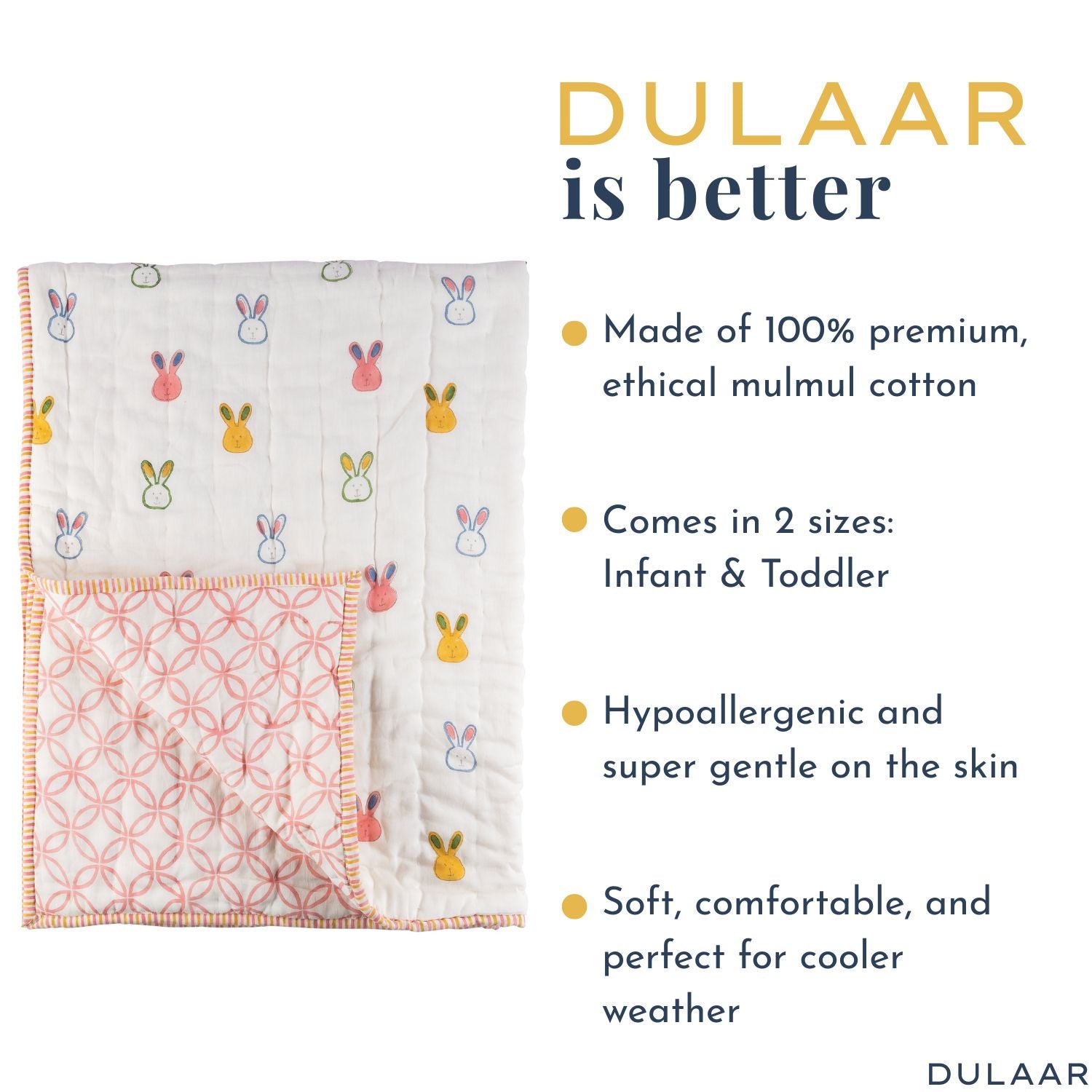 Reversible Mulmul Quilt | Hand-Block Printed