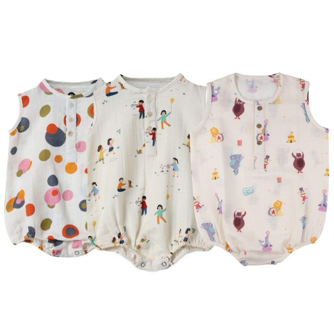 Organic Muslin Romper (Set of 3)