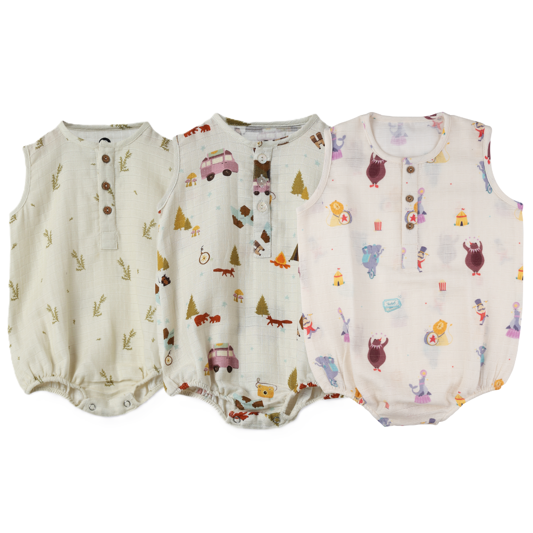 Organic Muslin Romper (Set of 3)