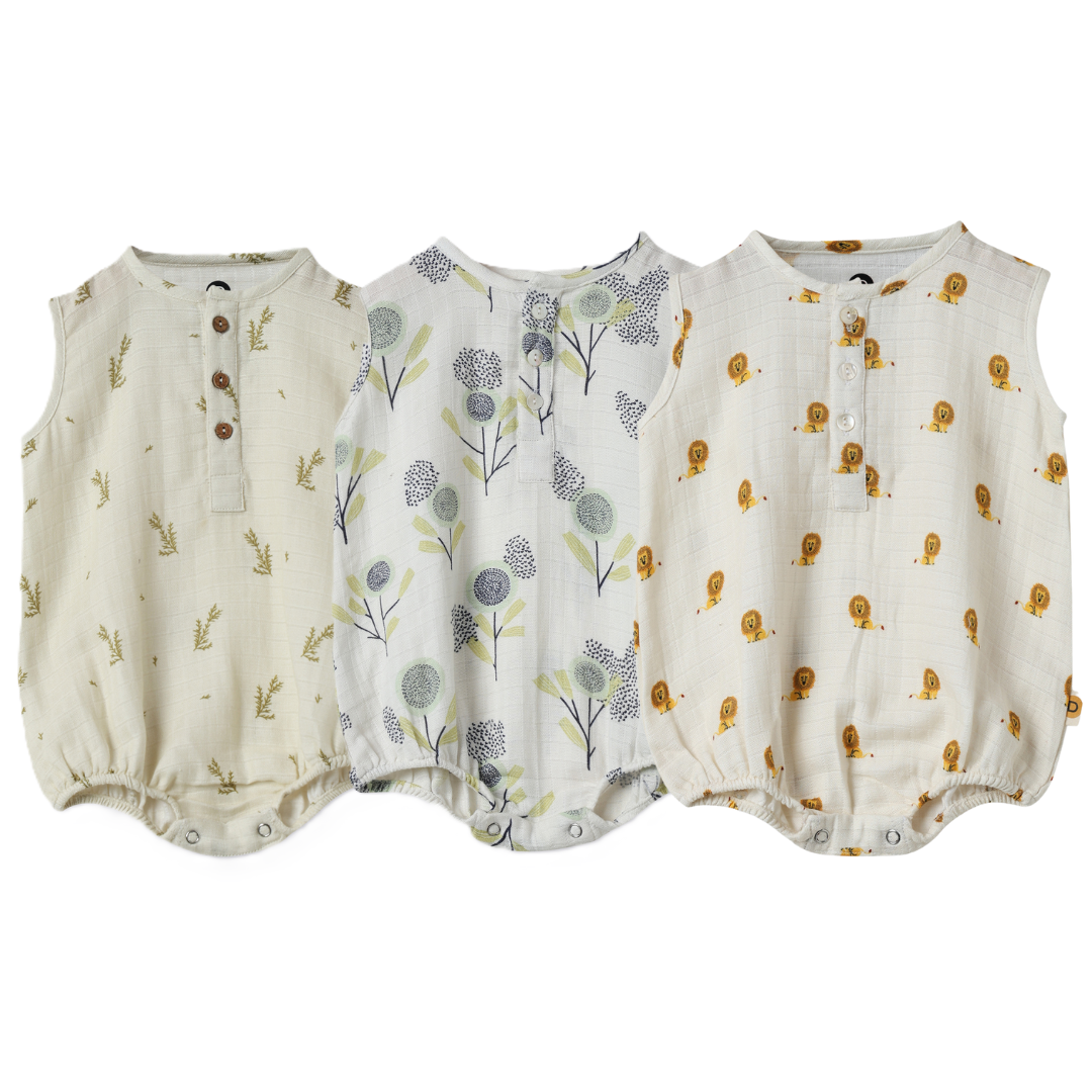 Organic Muslin Romper (Set of 3)