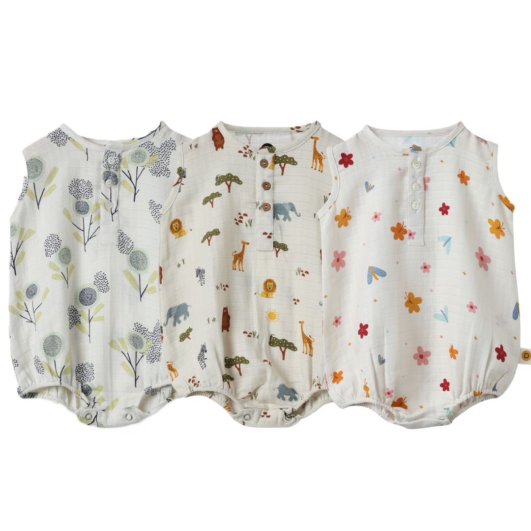 Organic Muslin Romper (Set of 3)