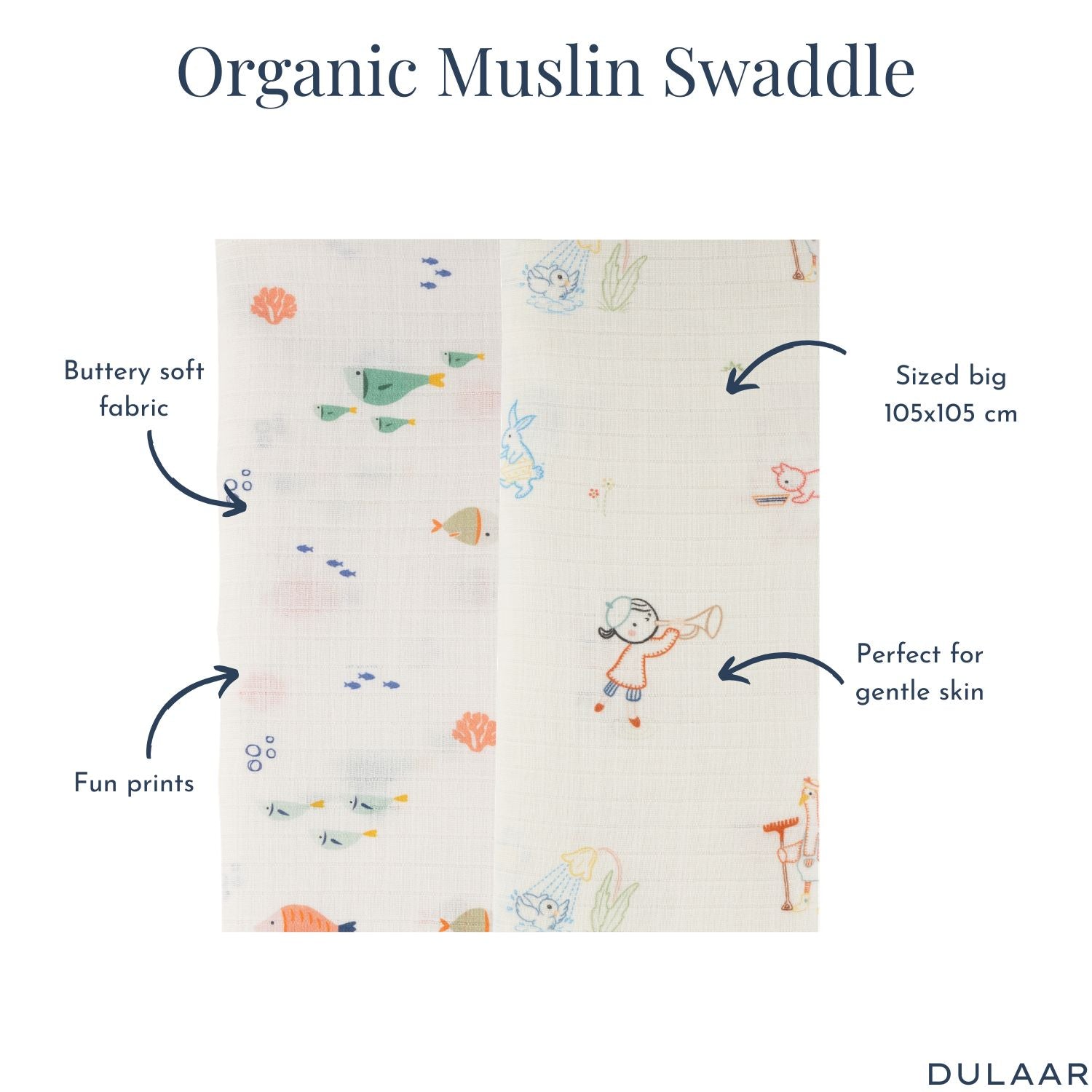 Organic Muslin Swaddle (Set of 2)