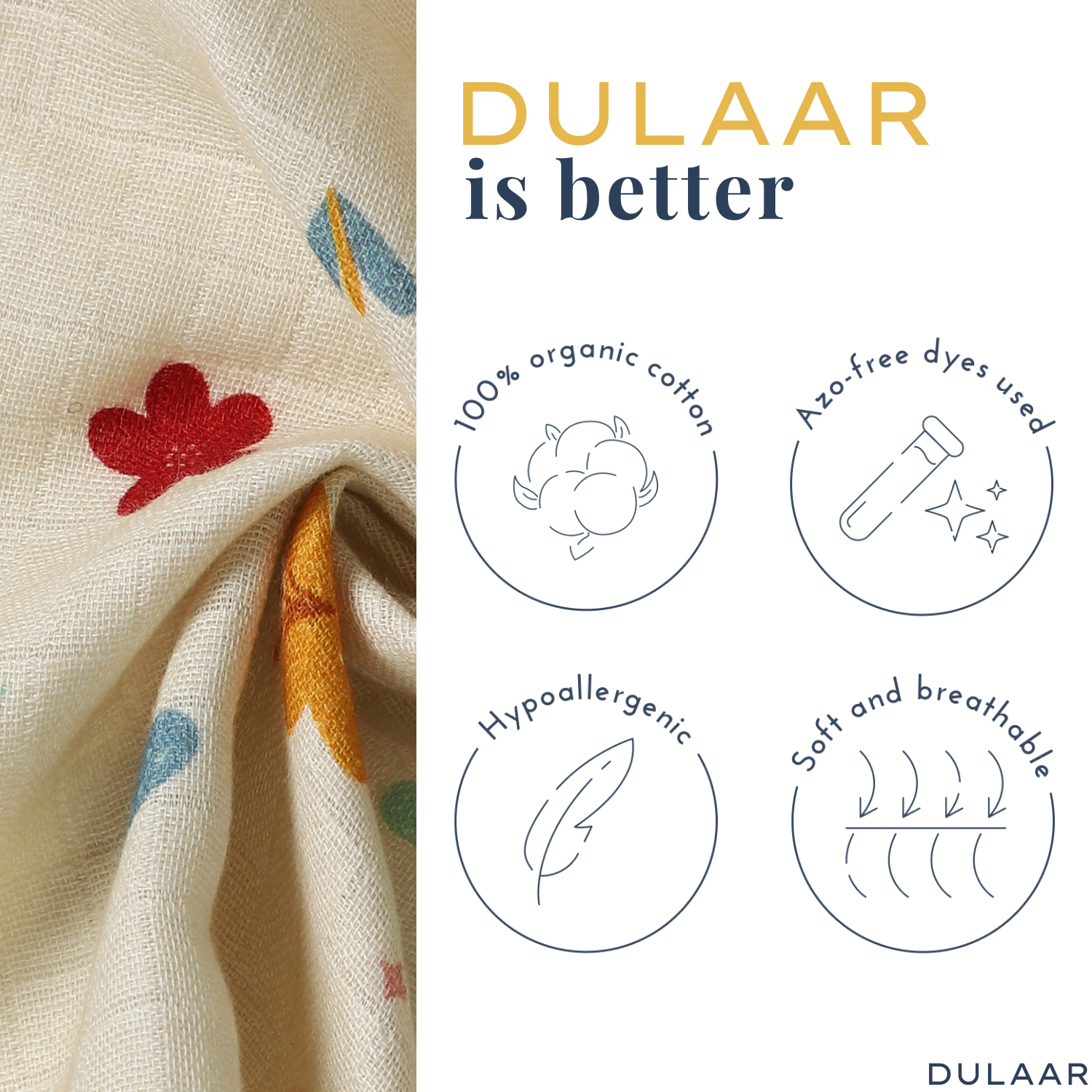 Organic Muslin Jhabla (Set of 3)