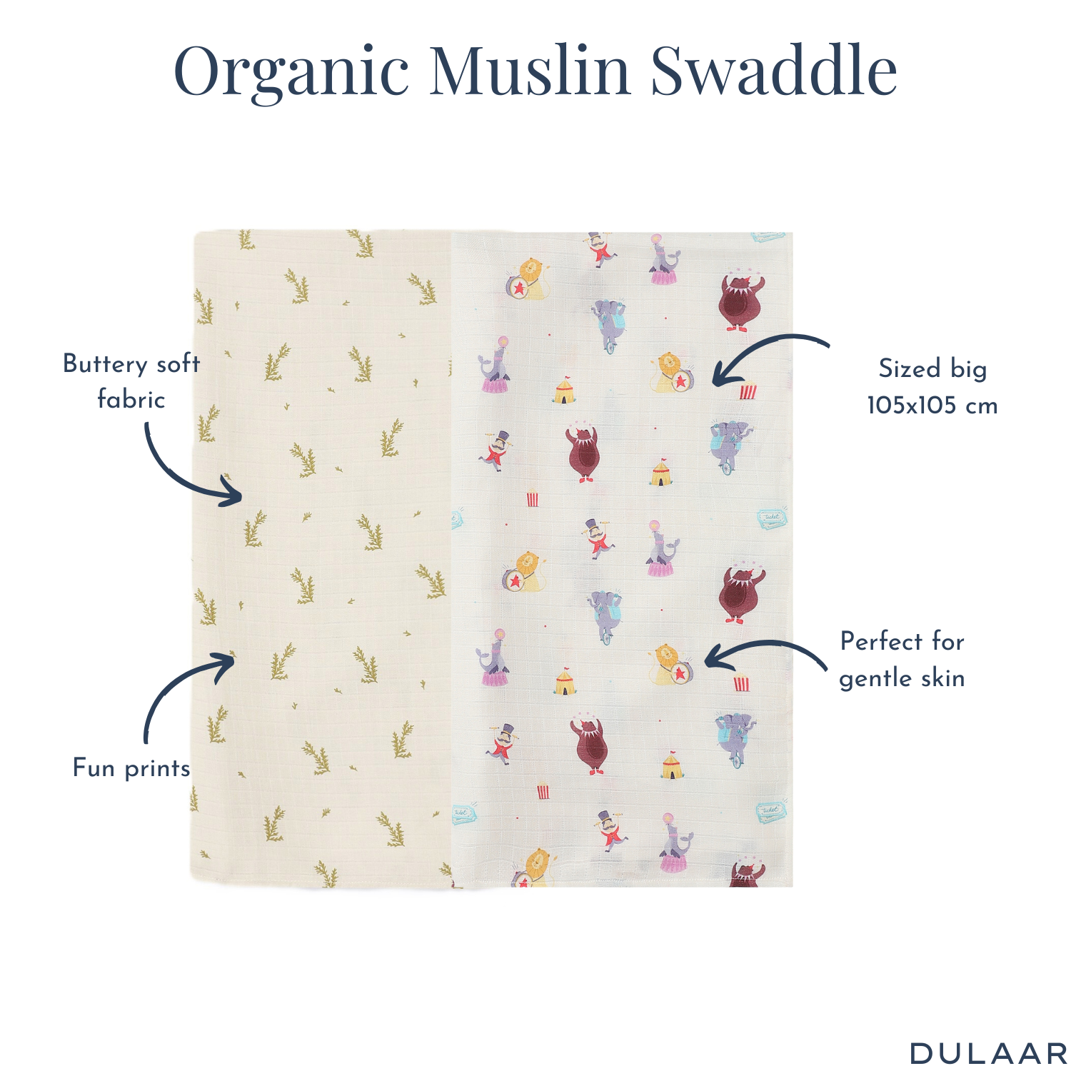 Organic Muslin Swaddle (Set of 2)
