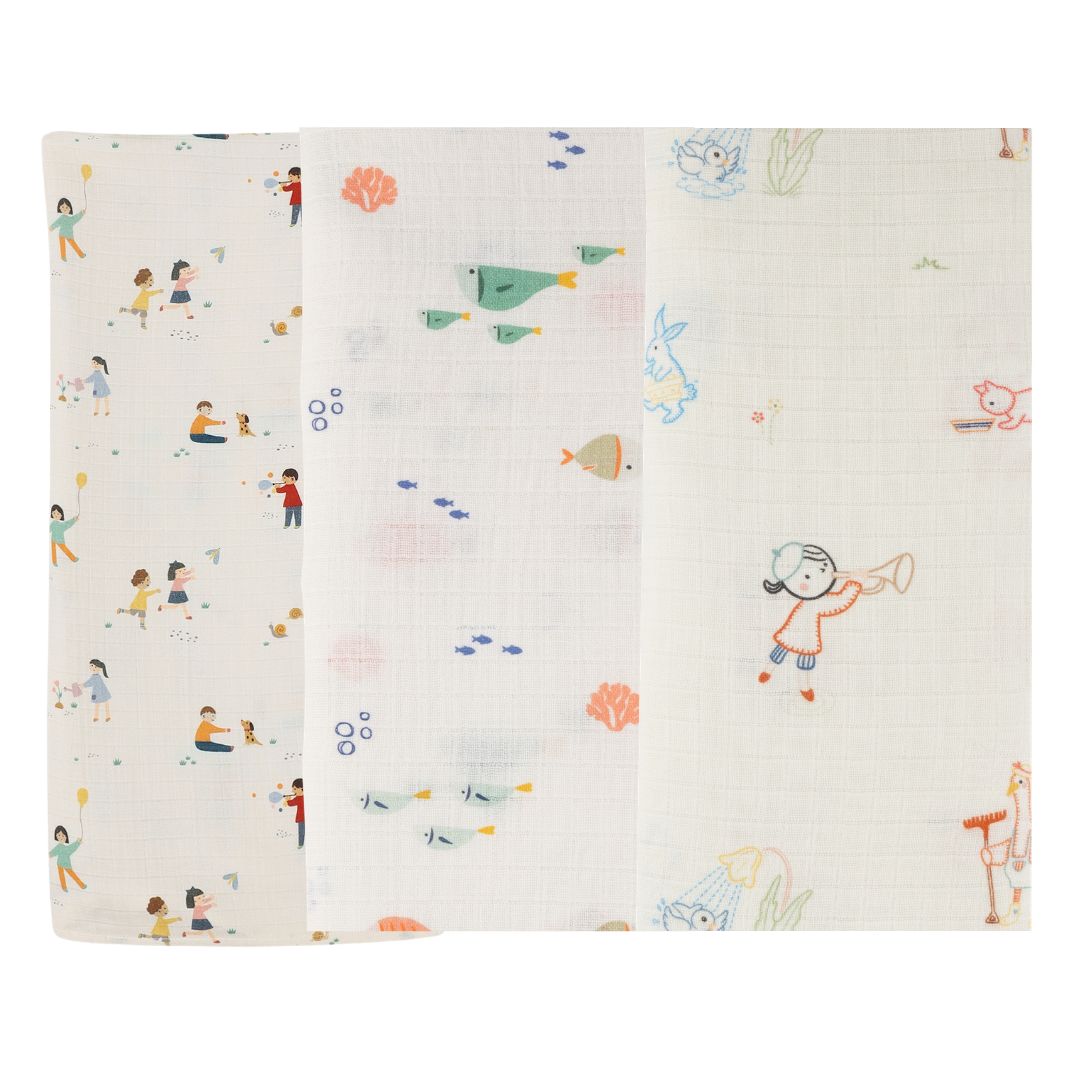 Organic Muslin Swaddle (Set of 3)
